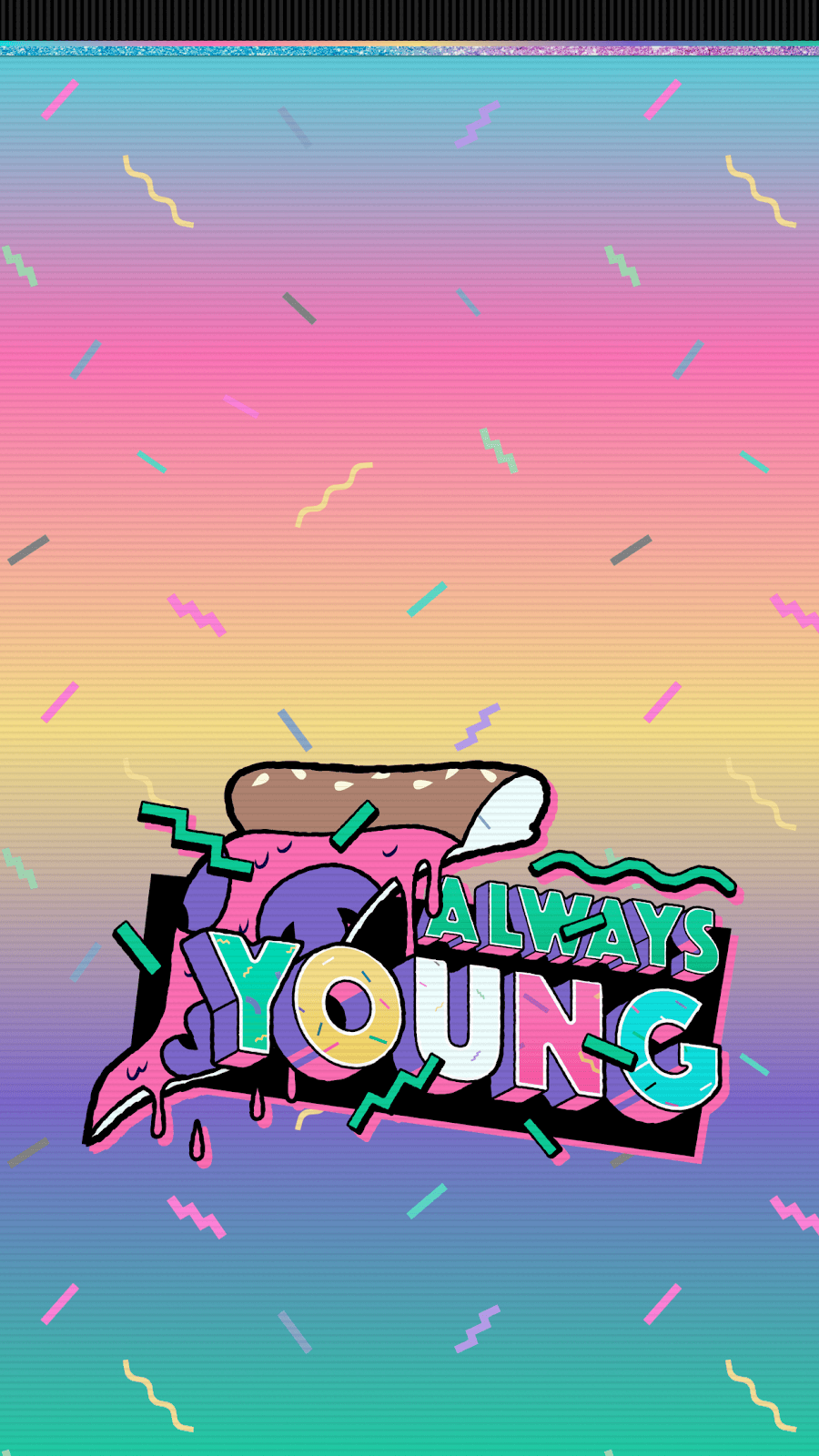 Scritta Always Young colorata, 900x1600 Verticale, iPhone Air