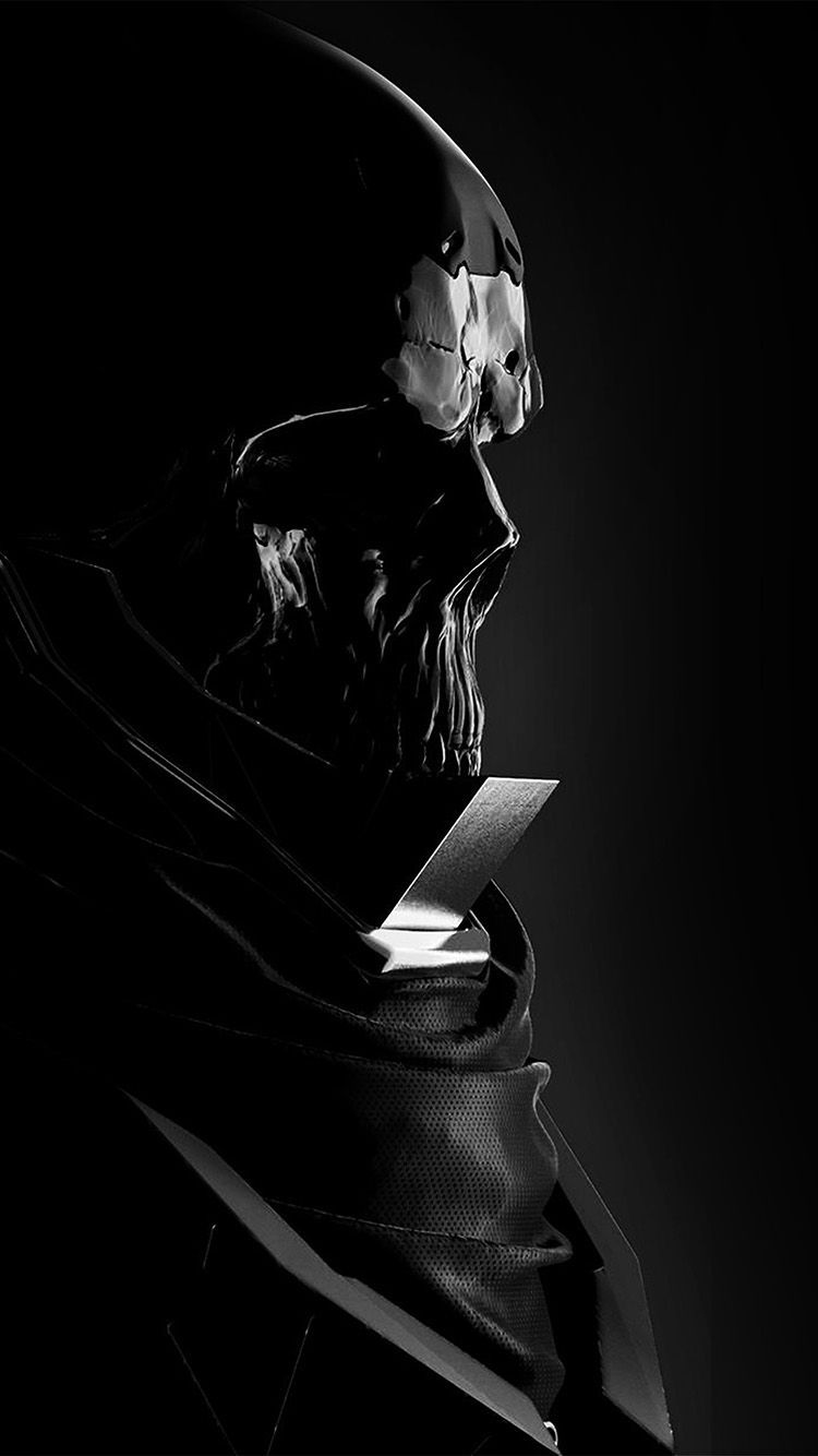 Teschio con smartphone in ombra, 750x1334 Verticale, iPhone Plus