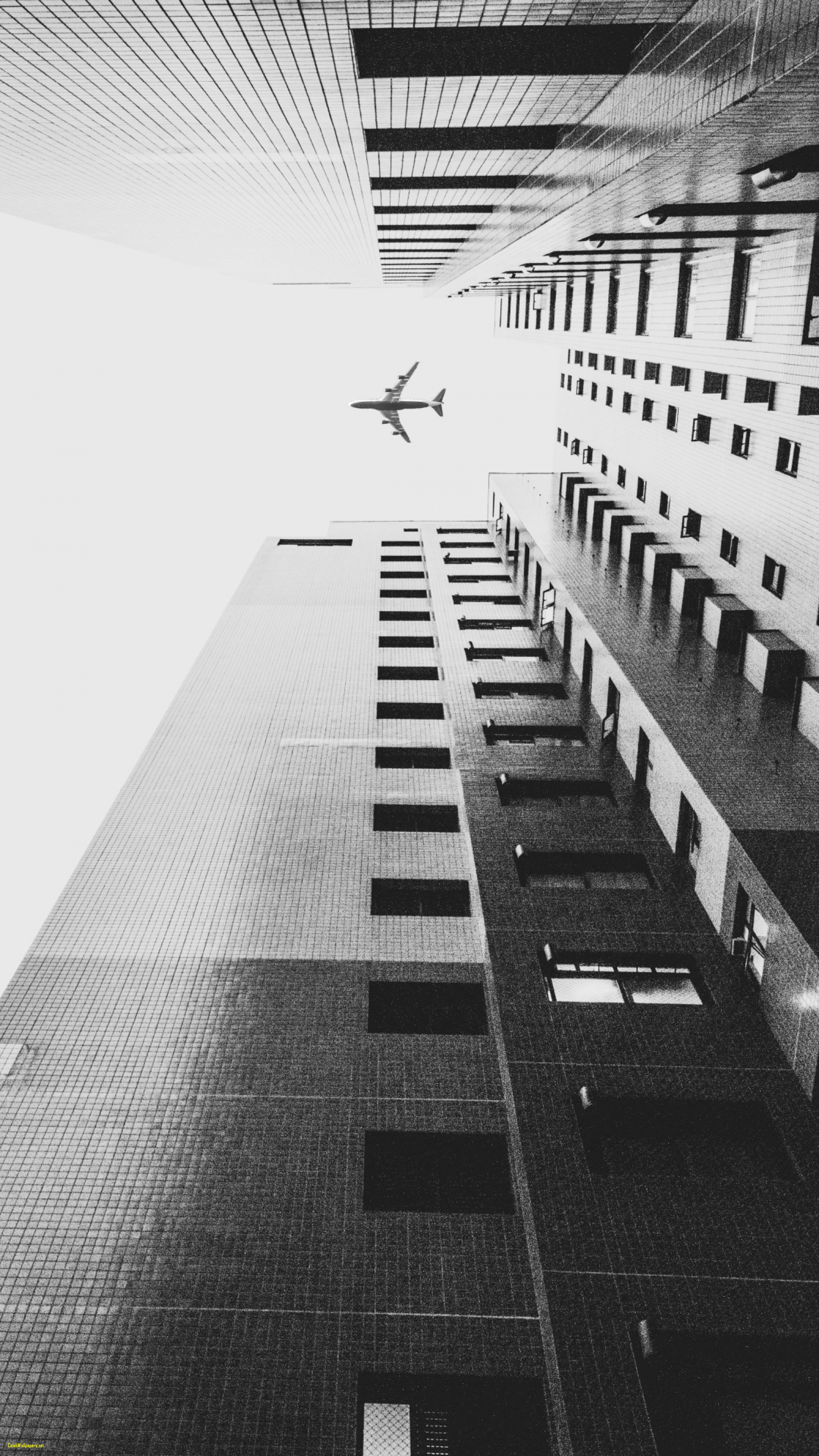 Aereo sopra grattacielo bianco e nero, 1600x2844 Full HD Verticale, iPhone Pro