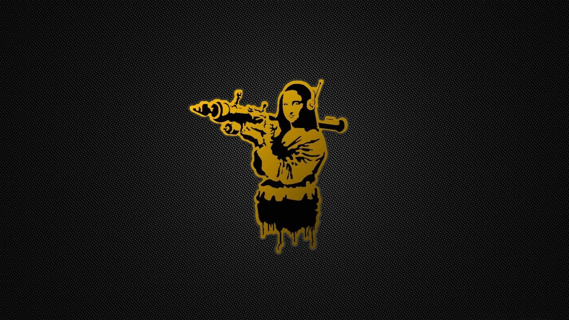 Mona Lisa con bazooka Banksy, 1920x1080 1080p, Desktop