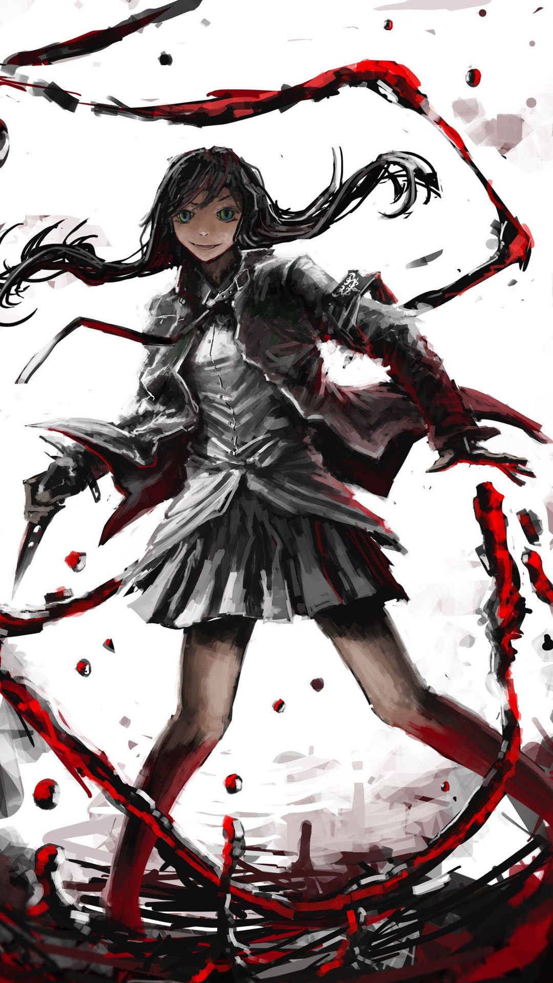Ragazza anime con sangue, 1080x1920 Verticale, iPhone