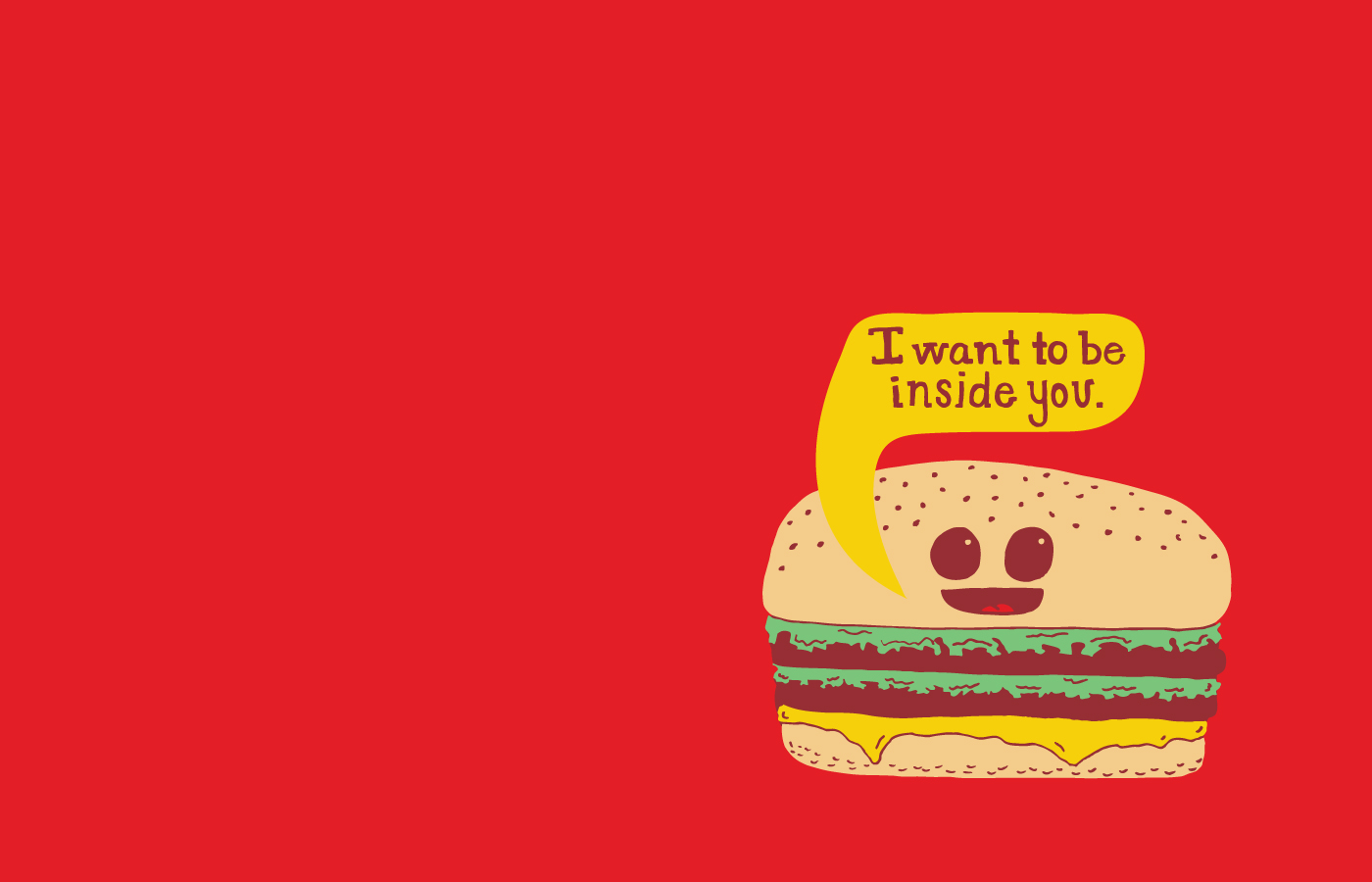 Hamburger con fumetto strano, 1400x900 HD, Desktop