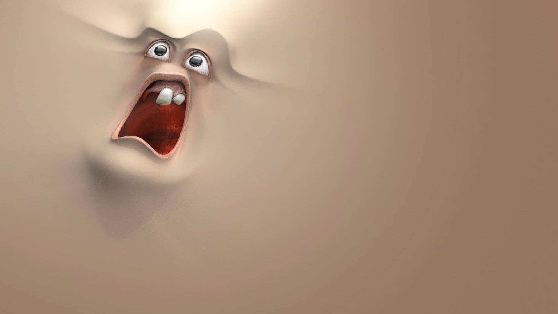Faccia strana 3D che urla, 1920x1080 1080p, PC