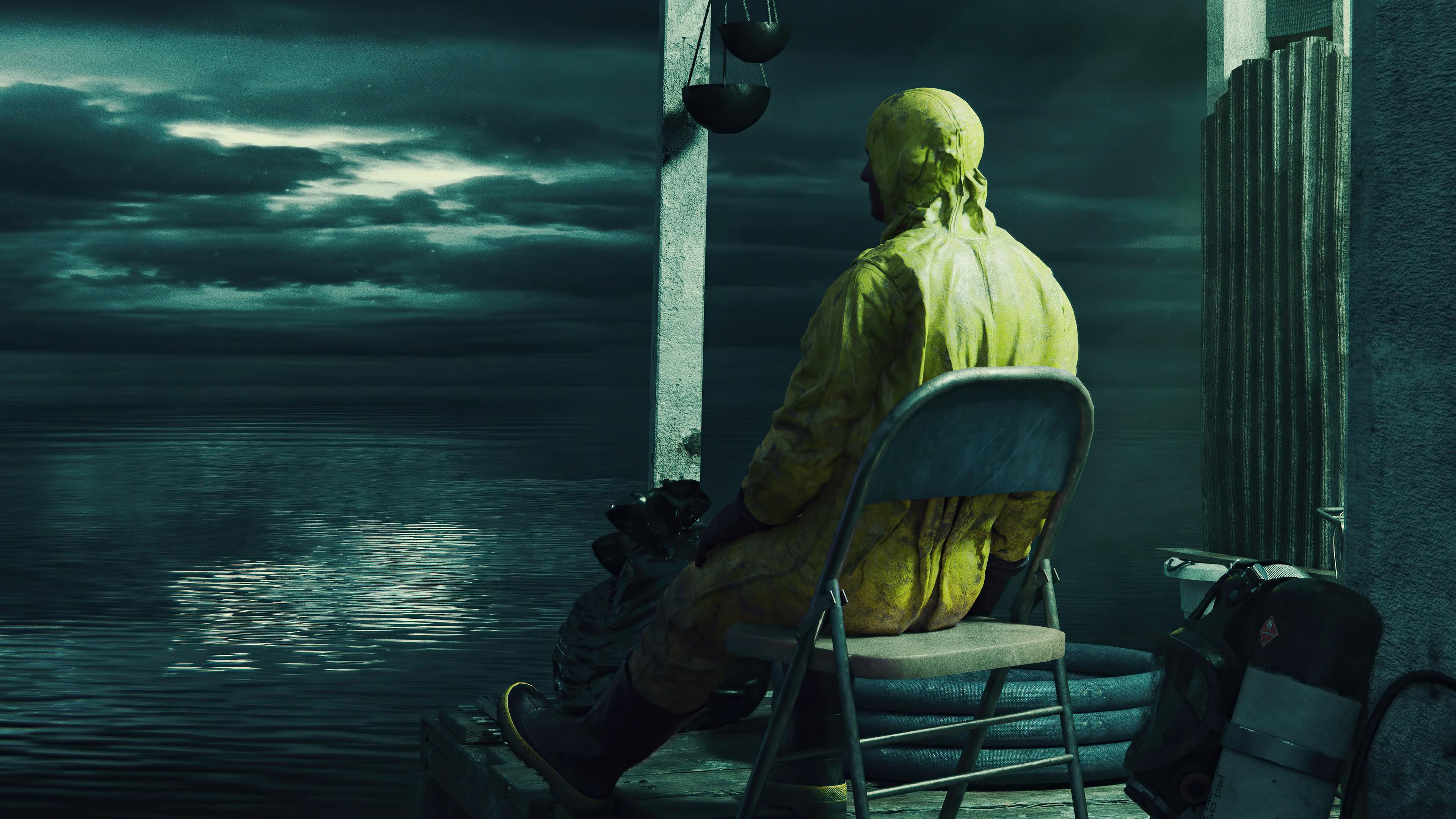 figura strana seduta acqua, 3840x2160 UHD, PC 4K