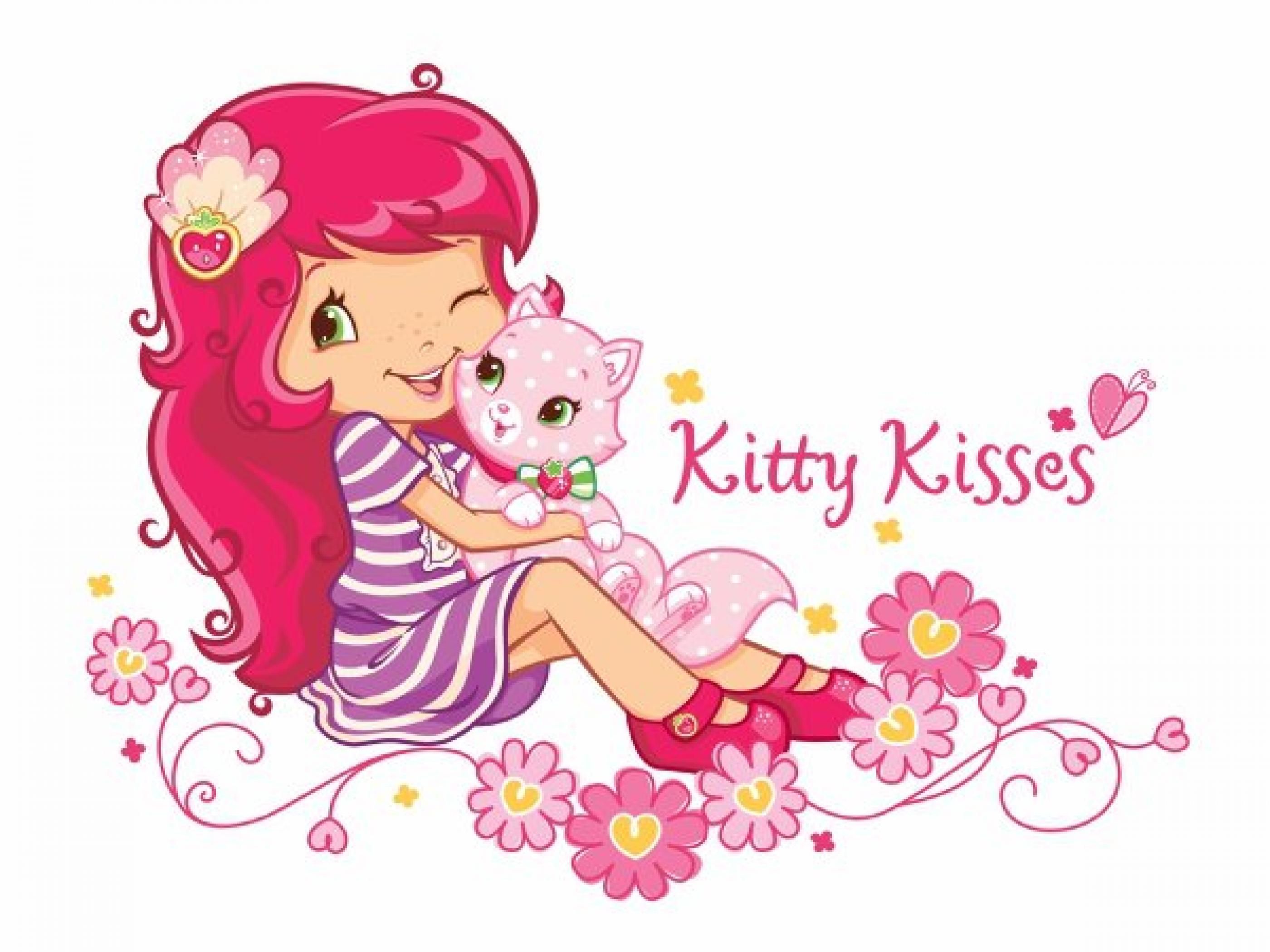 Strawberry Shortcake con gattino rosa, 2800x2100 2K, Laptop