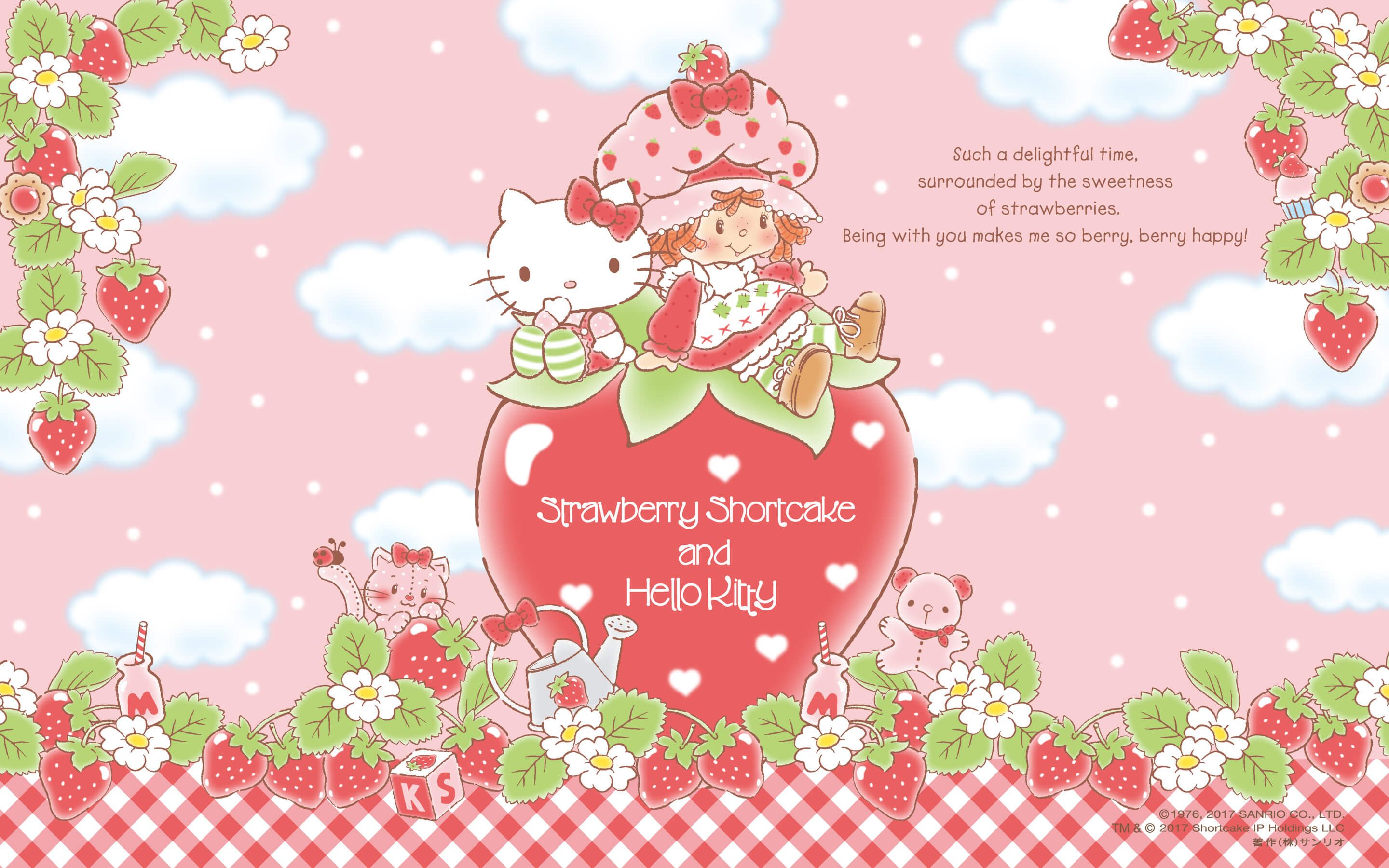 Strawberry Shortcake e Hello Kitty, cartone, 2880x1800 WQXGA, Laptop