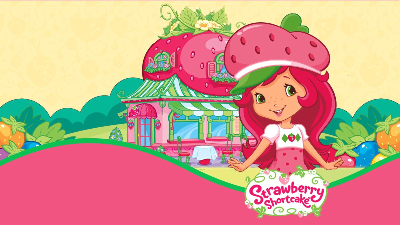 Strawberry Shortcake e gattino rosa, 1920x760 Ultrawide, iMac