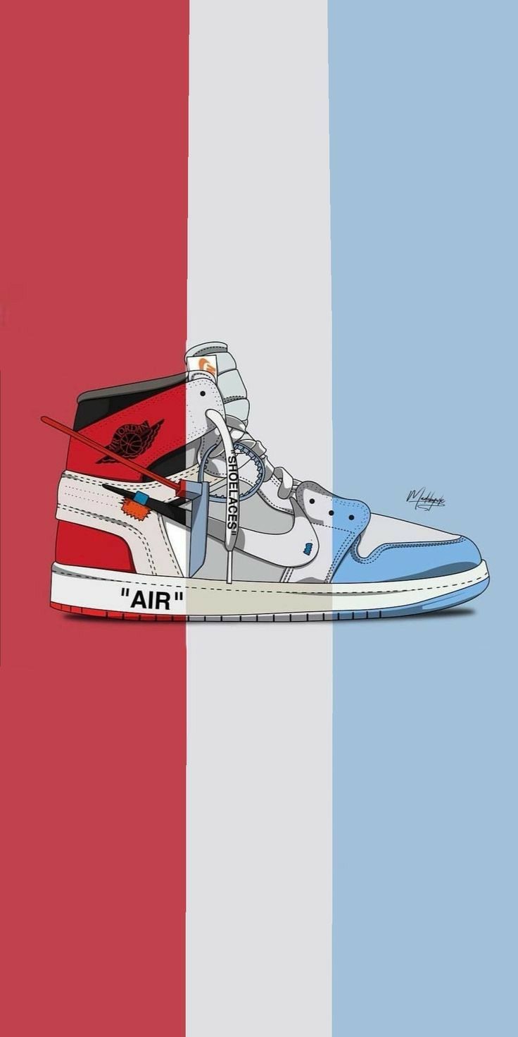 Nike Air Jordan Off-White sneaker, swoosh, 736x1471 Full HD Verticale, iPhone