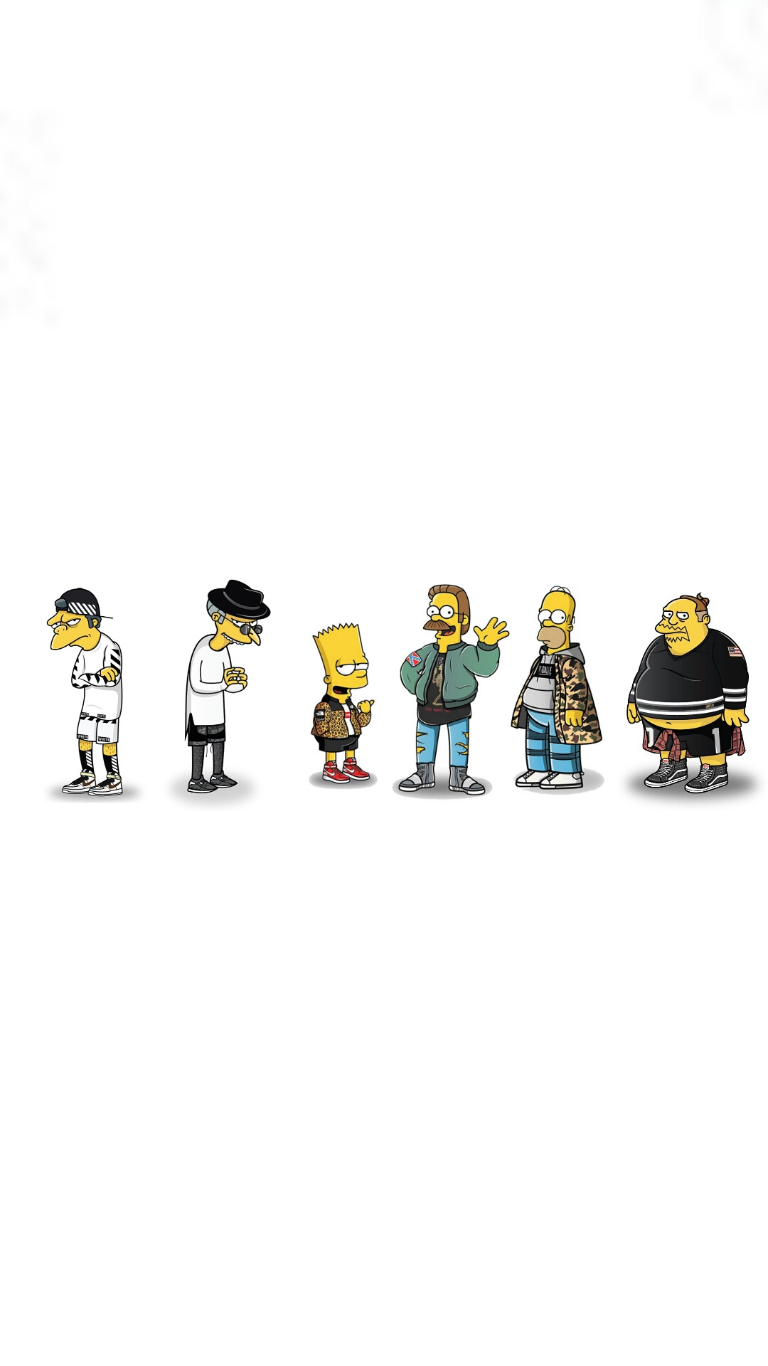 Personaggi Simpson streetwear, serie animata, 1080x1920 Verticale, Telefono
