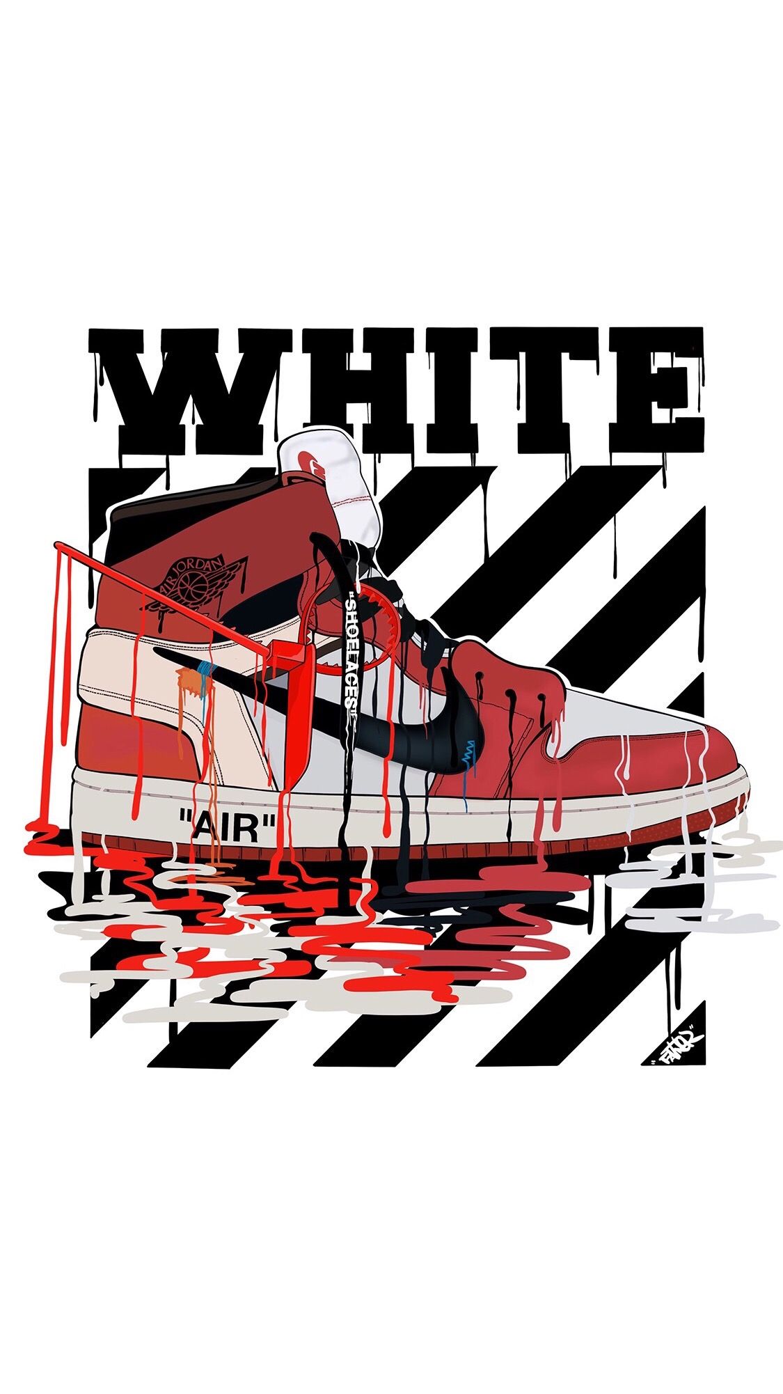 Sneaker Nike Off-White rossa, 1125x2002 Full HD Verticale, Samsung Galaxy