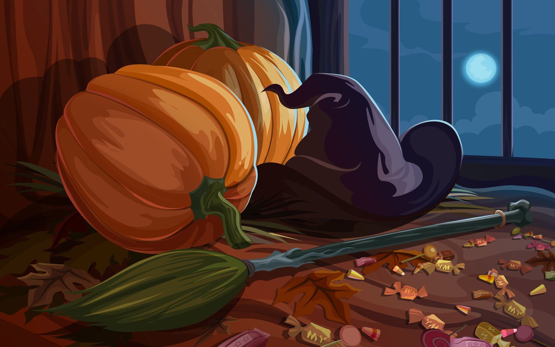 Zucca cappello strega finestra, 1920x1200 WUXGA, PC Desktop