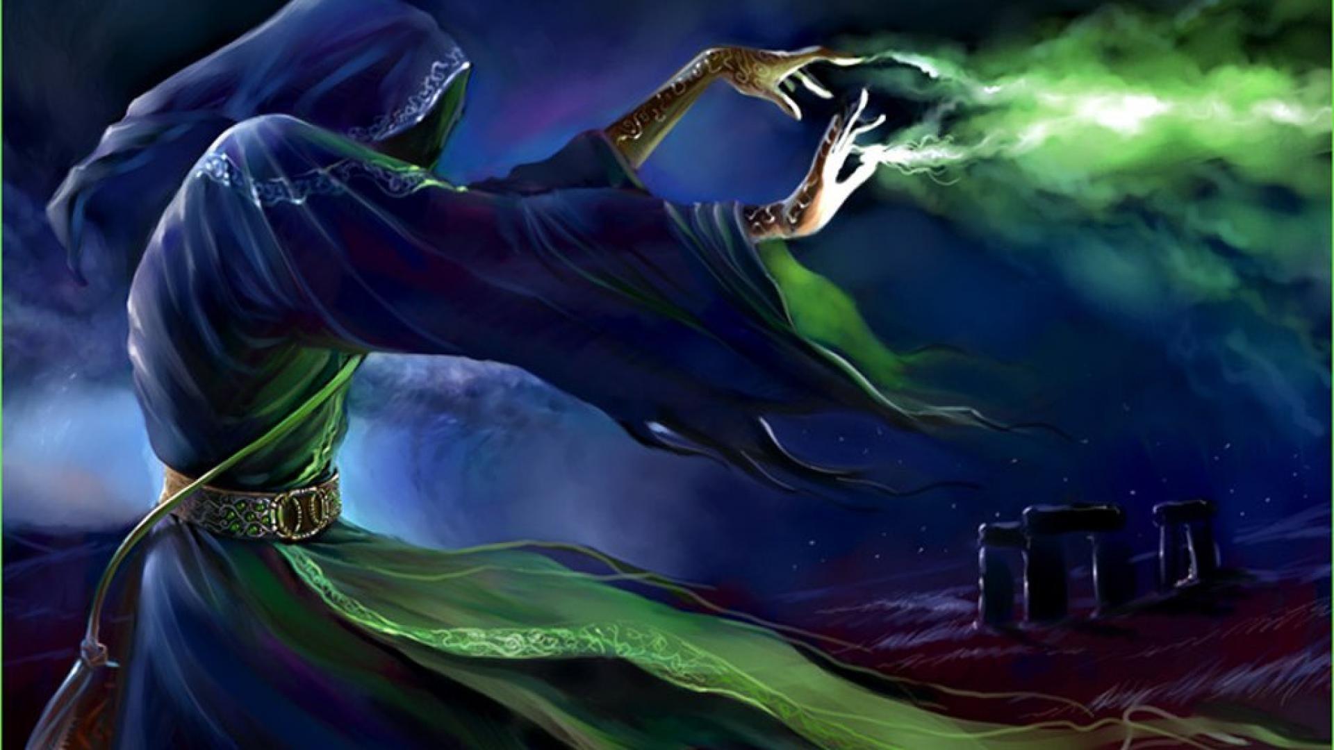 Strega con magia verde, 1920x1080 1080p, PC