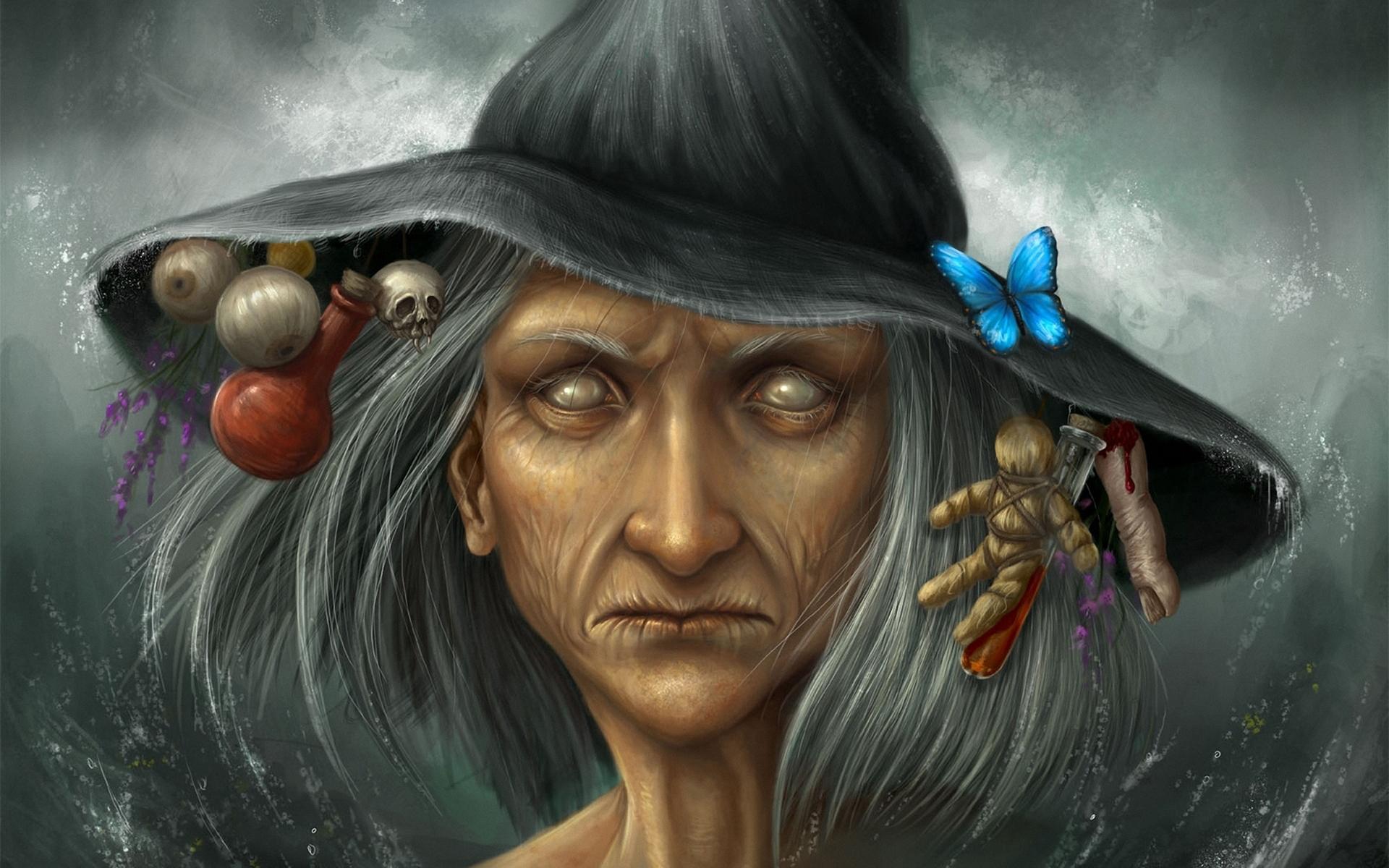 Strega anziana con cappello, 1920x1200 WUXGA, Desktop