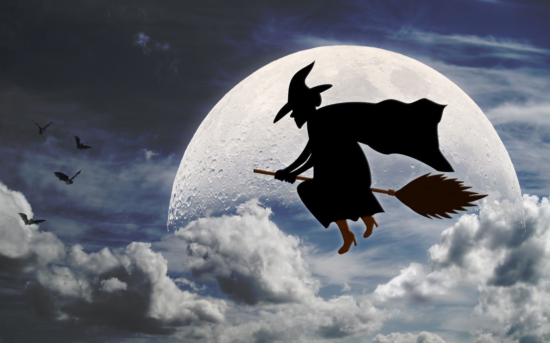 Strega su scopa luna piena, 1920x1200 Full HD+ WUXGA, PC
