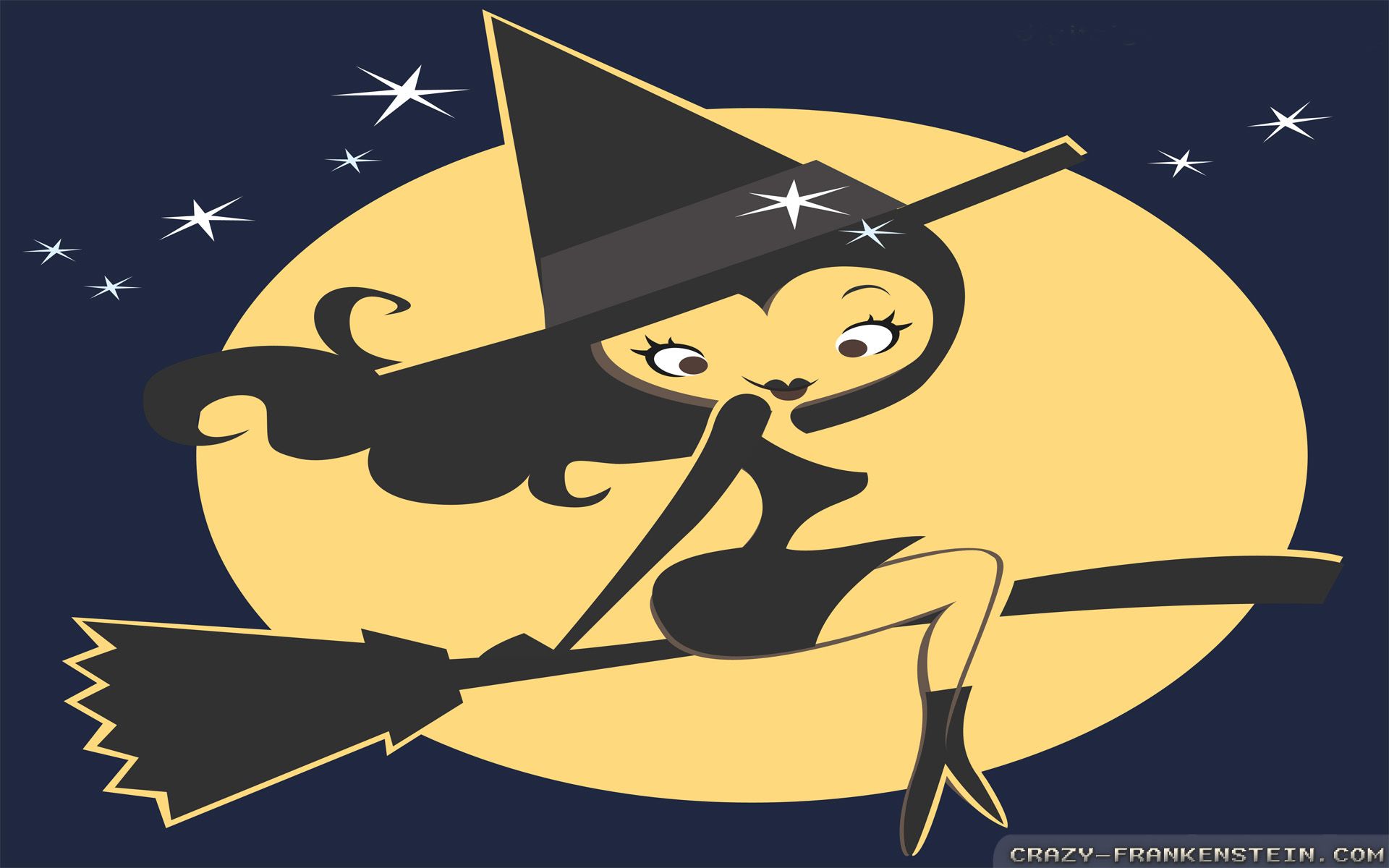 Strega su scopa, luna piena, 1920x1200 Full HD+, iMac