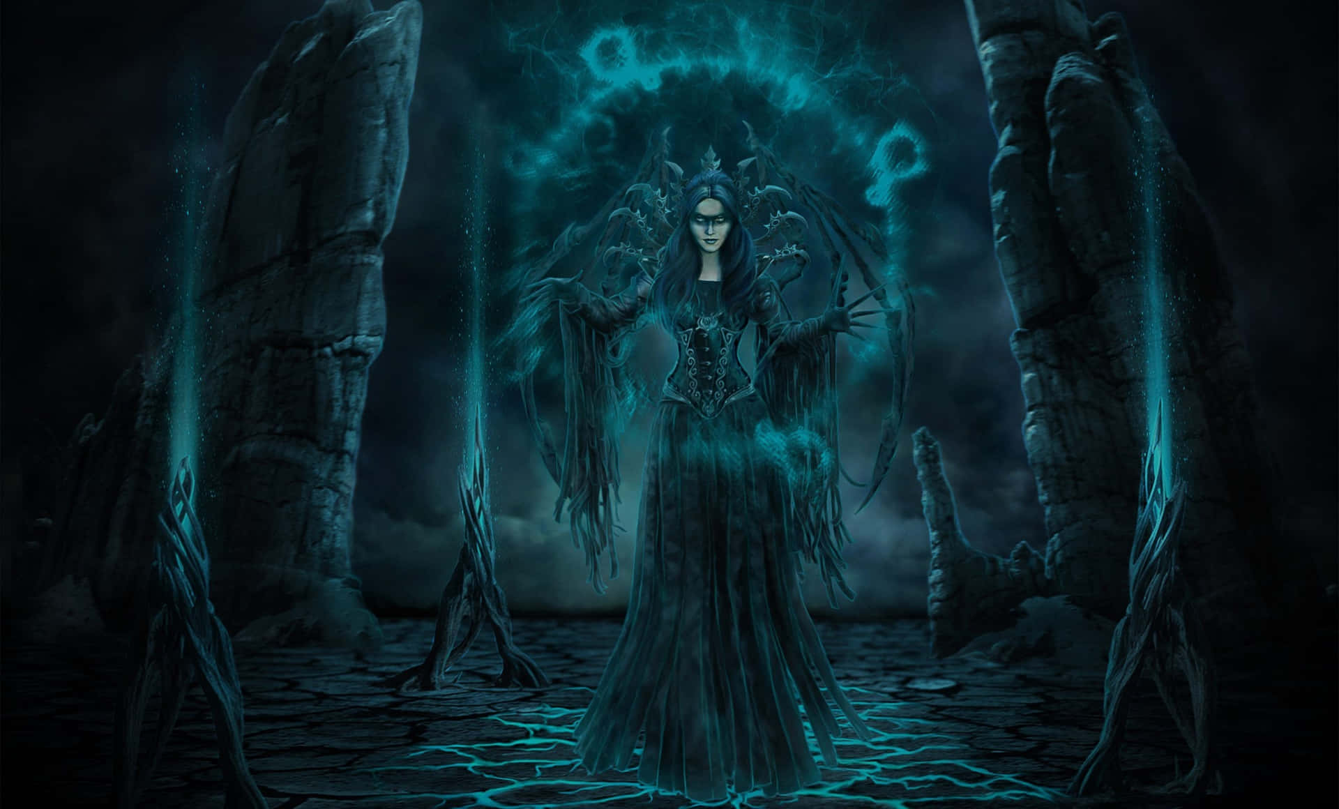 Strega con portale magico blu, 1920x1160 Full HD 1080p, Laptop