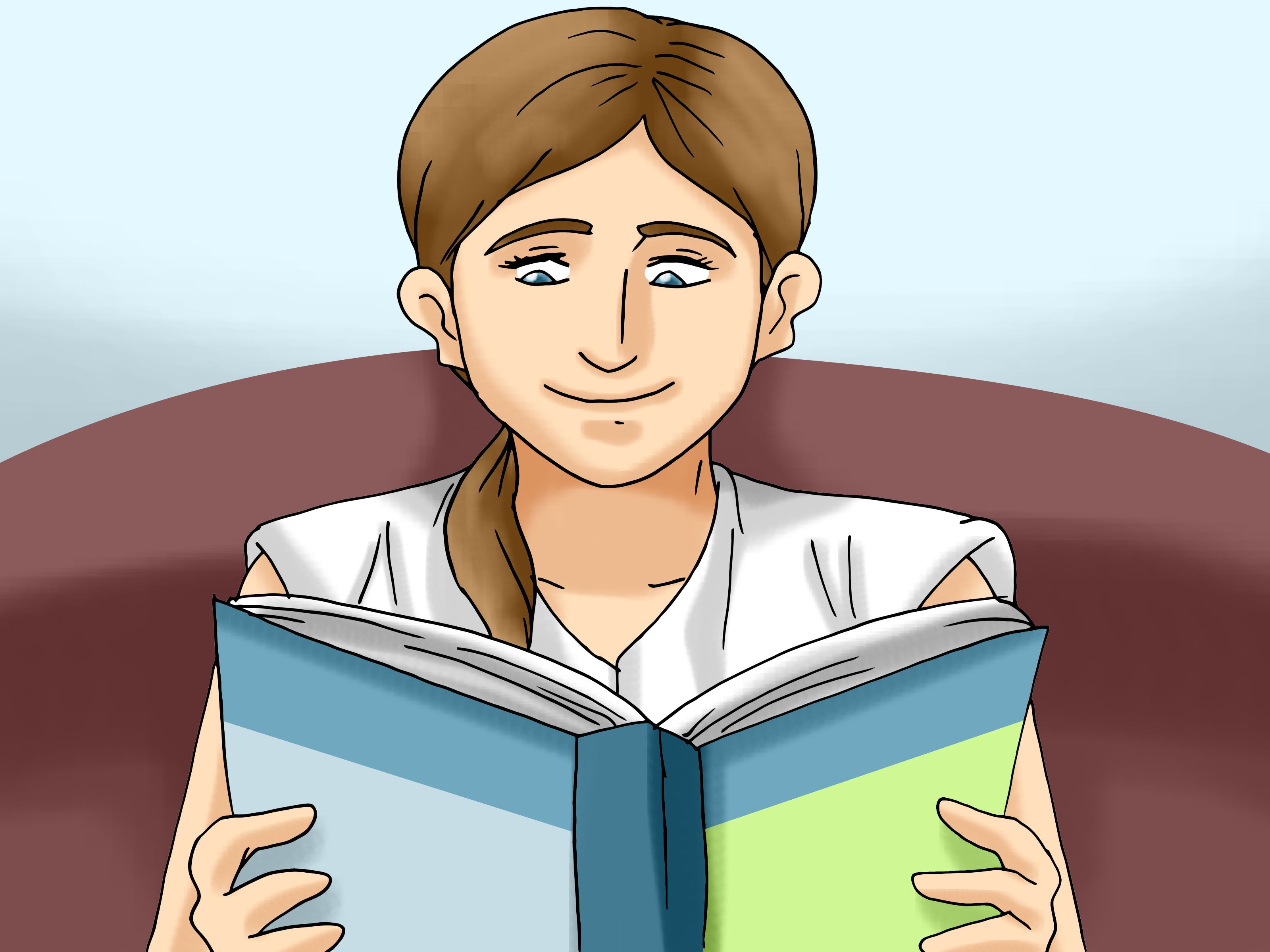 ragazza legge libro illustrazione, 3200x2400 2K, PC