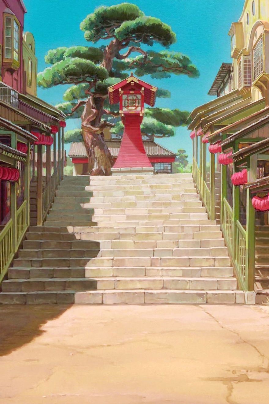 Scalinata santuario Spirited Away, 880x1320 Full HD Verticale, iPhone Pro Max