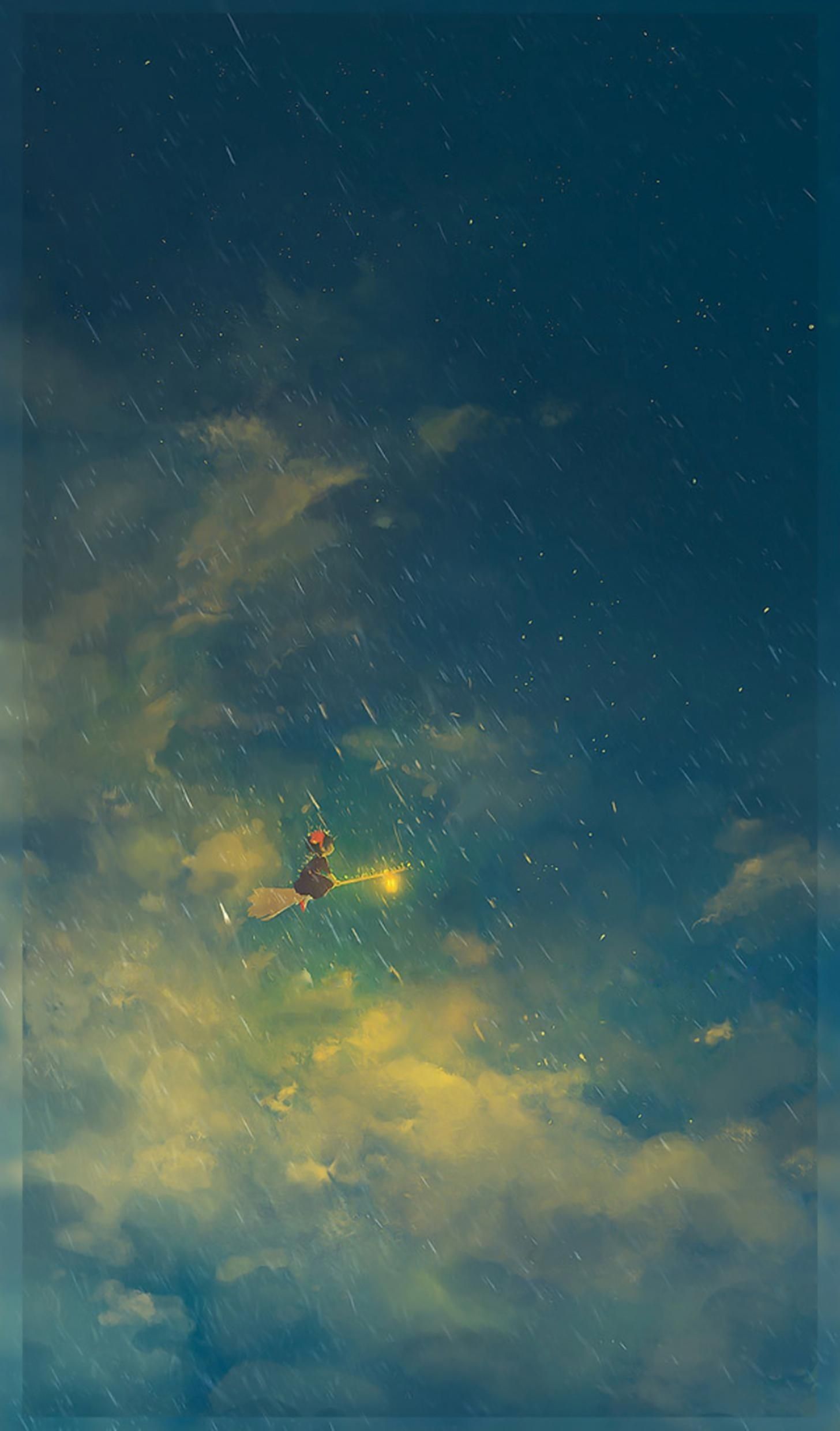 Cielo notturno stile Ghibli, 1456x2480 Verticale, iPhone Pro