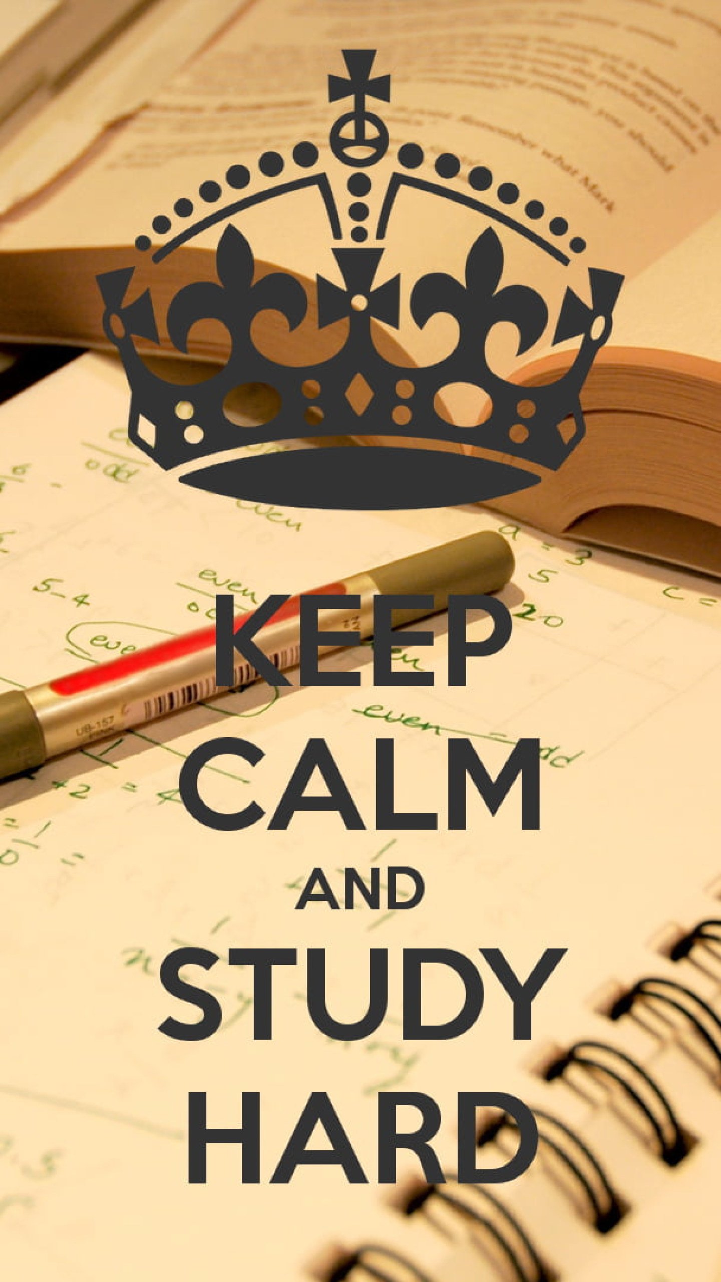 Keep Calm and Study Hard, 1440x2560 Full HD Verticale, iPhone