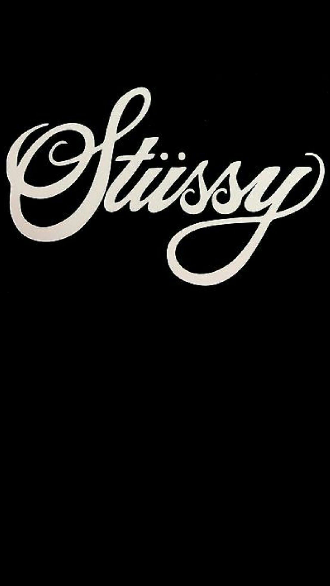 Logo Stüssy corsivo bianco, 1107x1965 Full HD Verticale, Smartphone