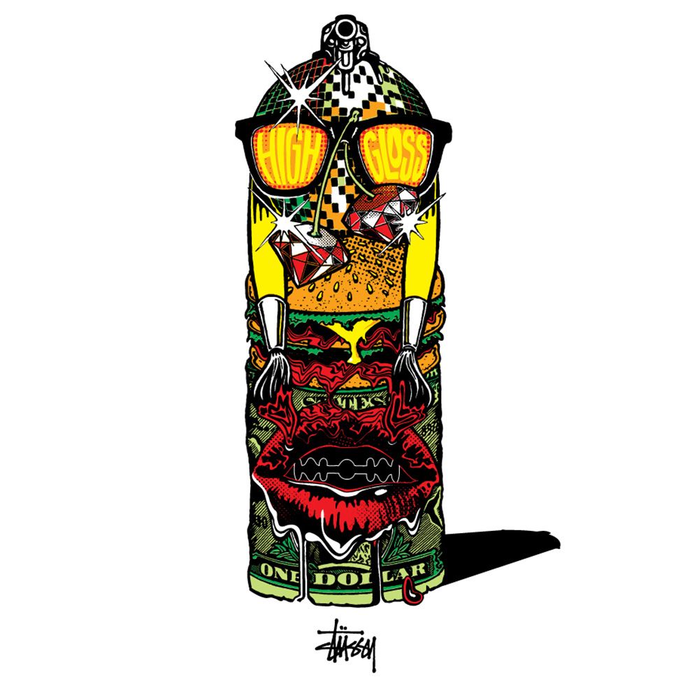 Bomboletta spray graffiti Stüssy, 1000x992 HD, PC Desktop