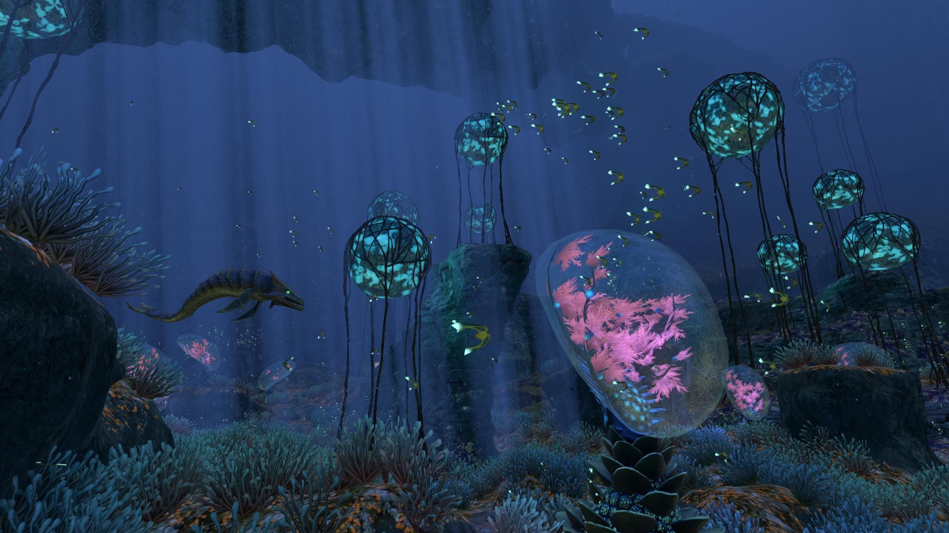 Fondale marino bioluminescente Subnautica, 1920x1080 1080p, Desktop