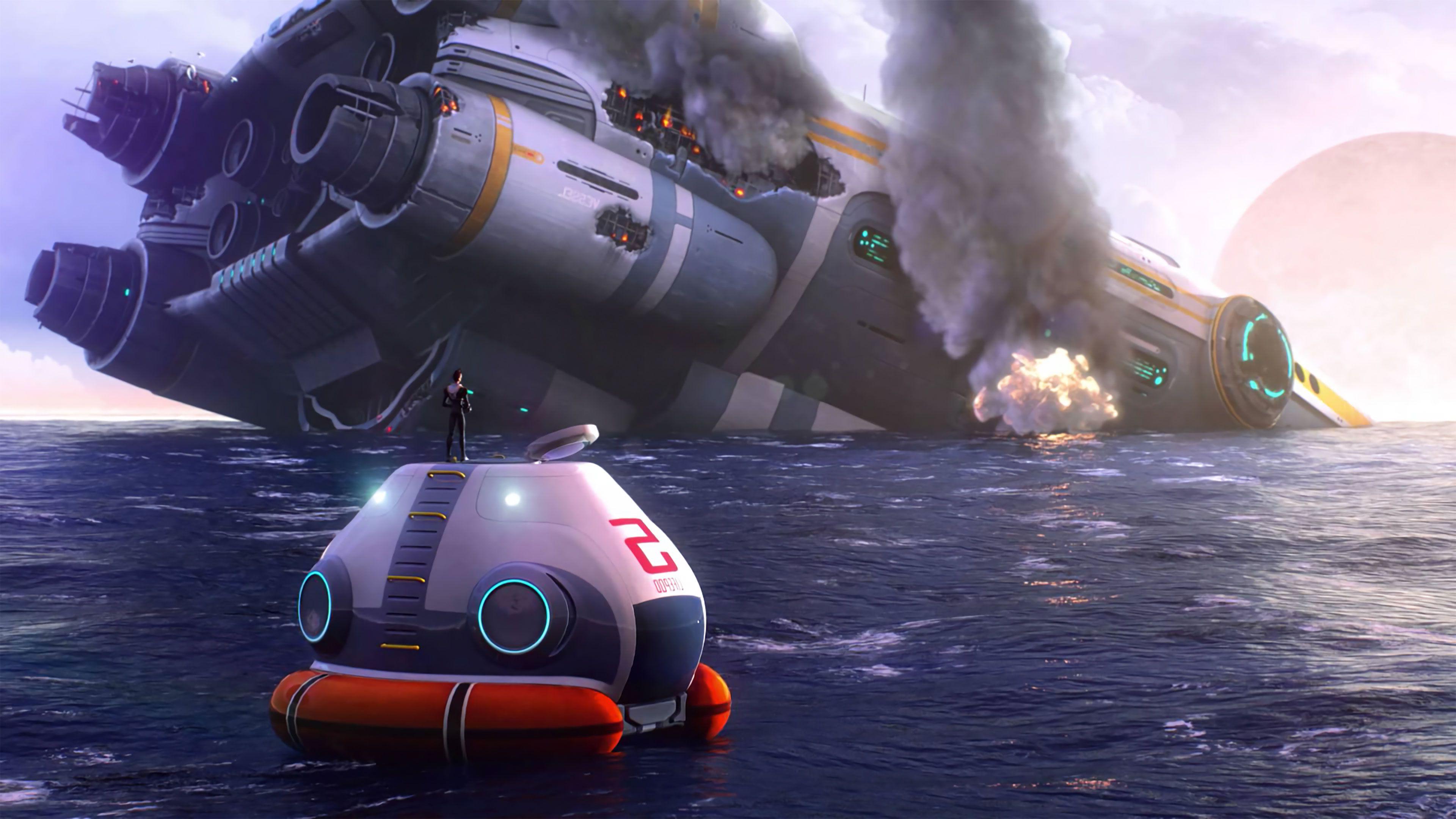 Subnautica capsula fuga nave relitto, 3840x2160 Ultra HD, 4K TV