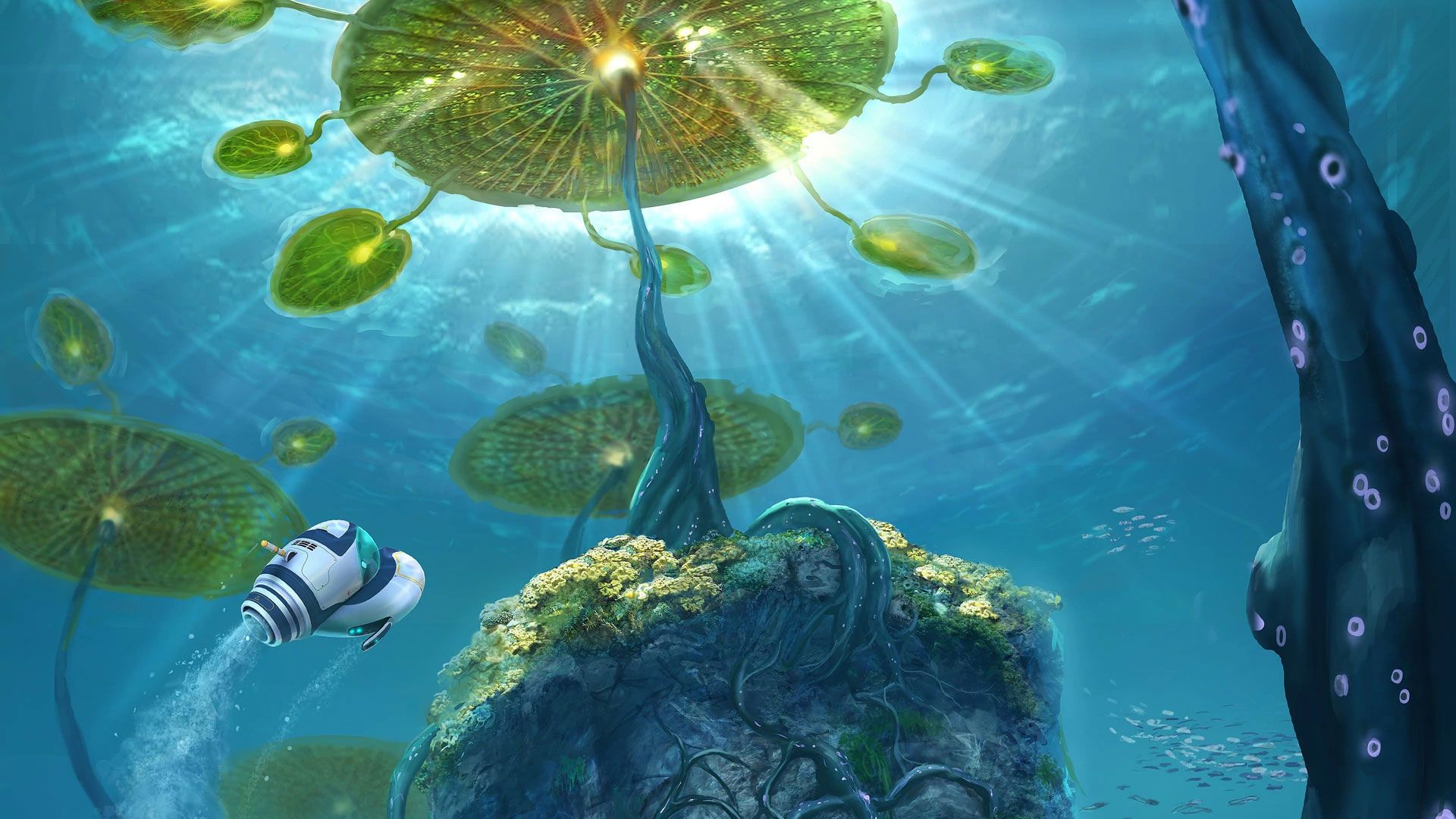 Subnautica sottomarino con veicolo, sopravvivenza sottomarina, 1920x1080 1080p, Desktop