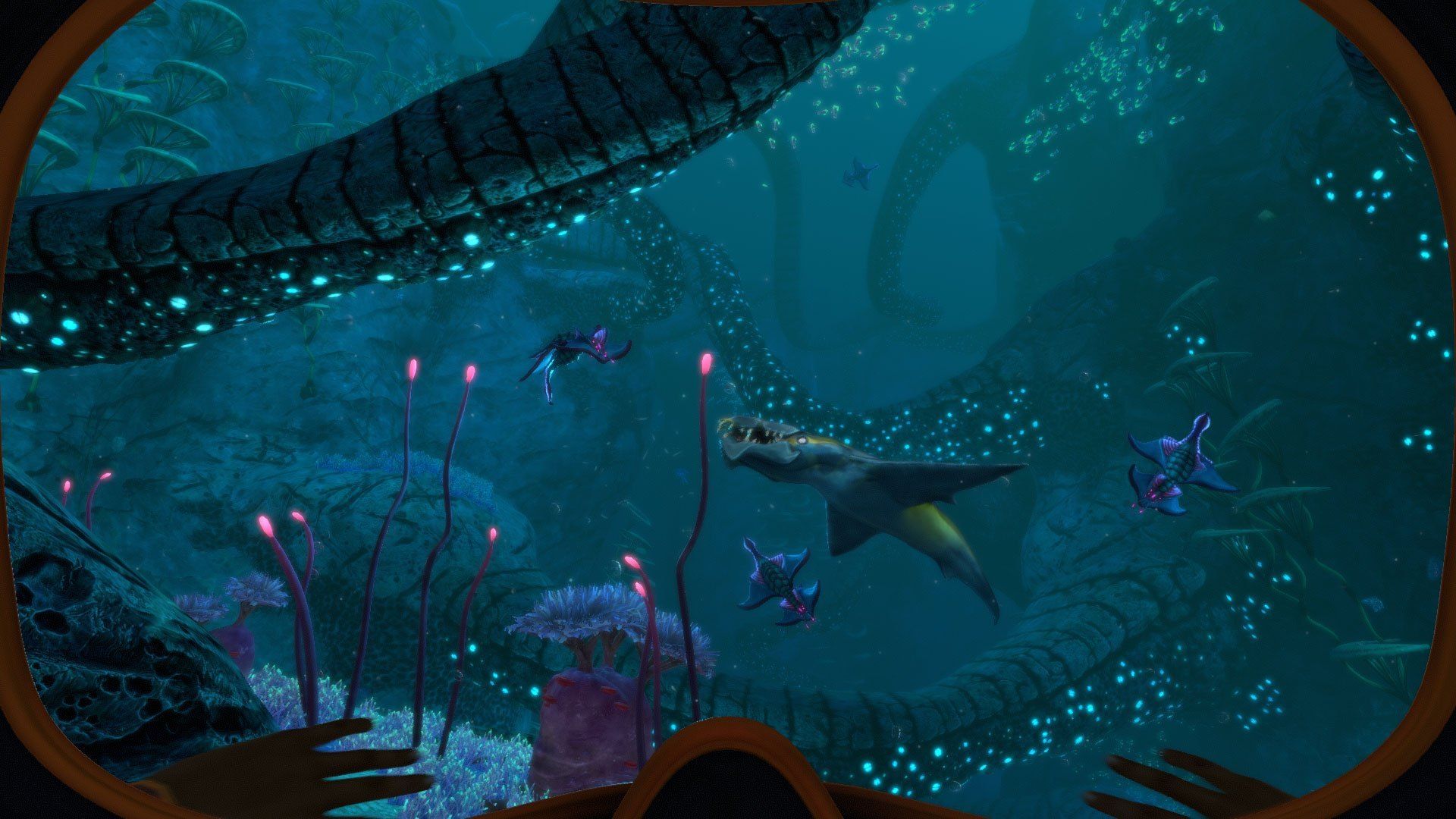 Fondale oceanico bioluminescente Subnautica, 1920x1080 1080p, PC Desktop