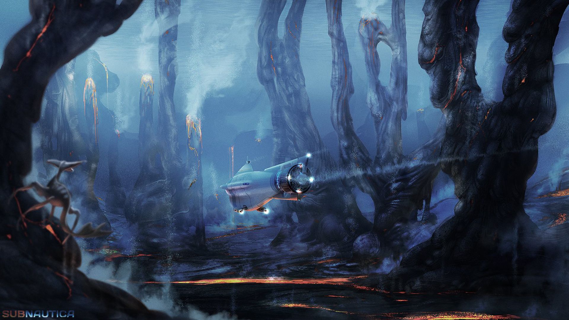 Subnautica sottomarino foresta blu, 1920x1080 Full HD, PC