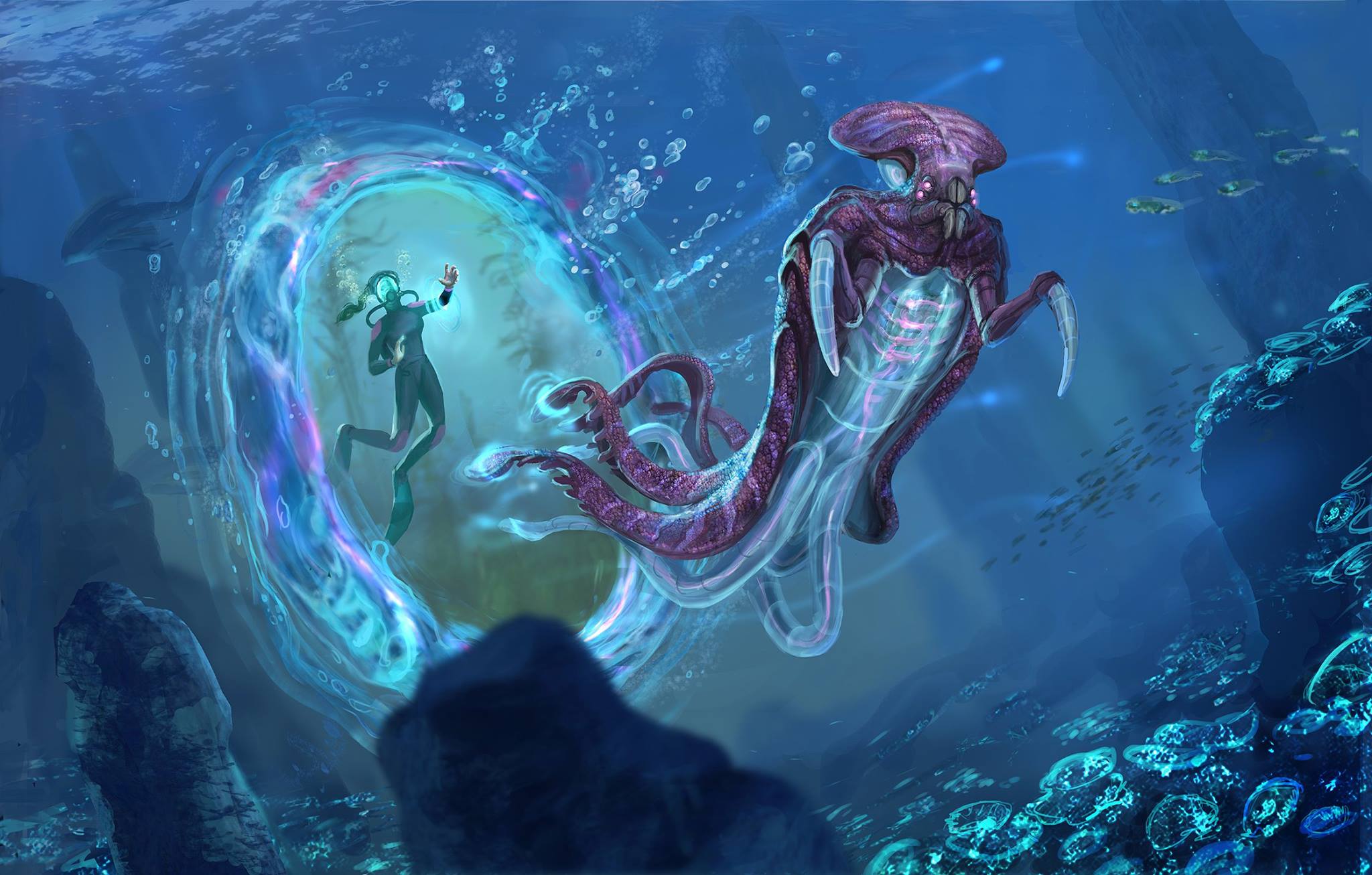 Subnautica sub creatura oceano, 2048x1307 Hi-Res, Desktop