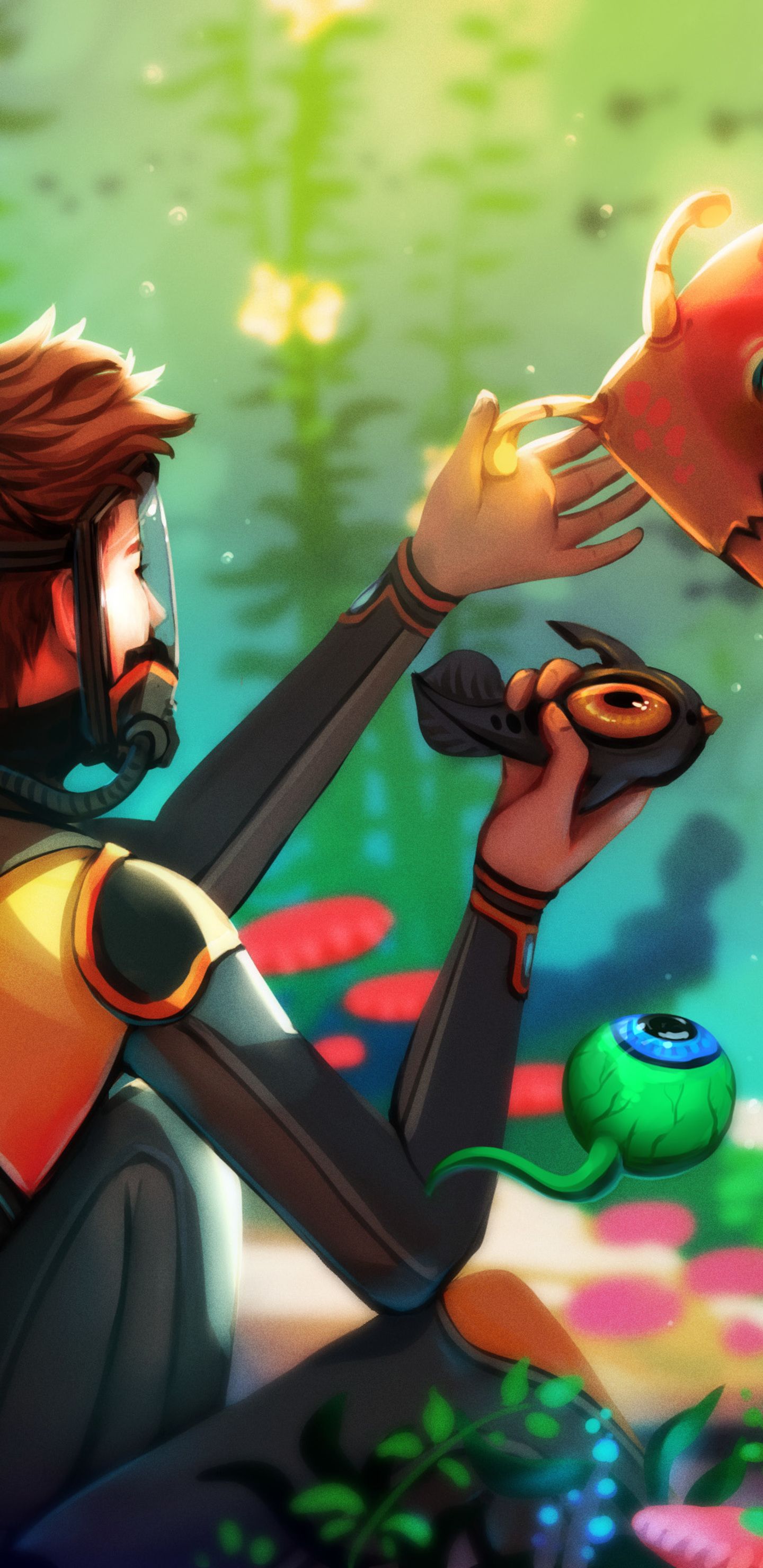 Sub personaggio Subnautica fanart, 1440x2960 Verticale, OnePlus