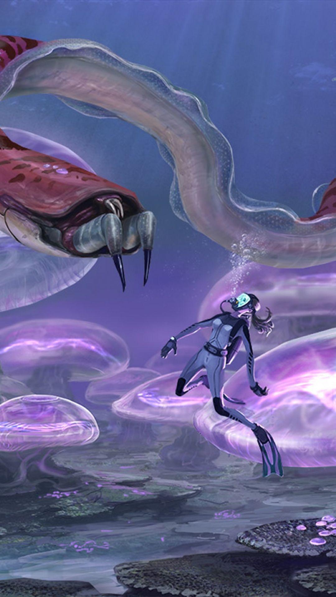 Subnautica albero luminoso subacqueo, 1920x1080 Full HD 1080p, Desktop