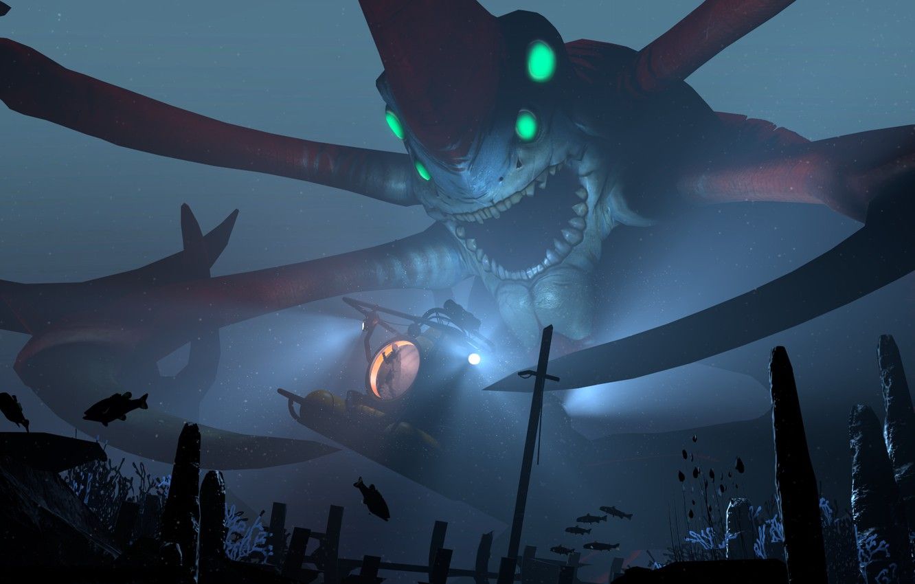 Ghost Leviathan Subnautica sott'acqua, 6000x3671 4K Ultra HD, Monitor 4K