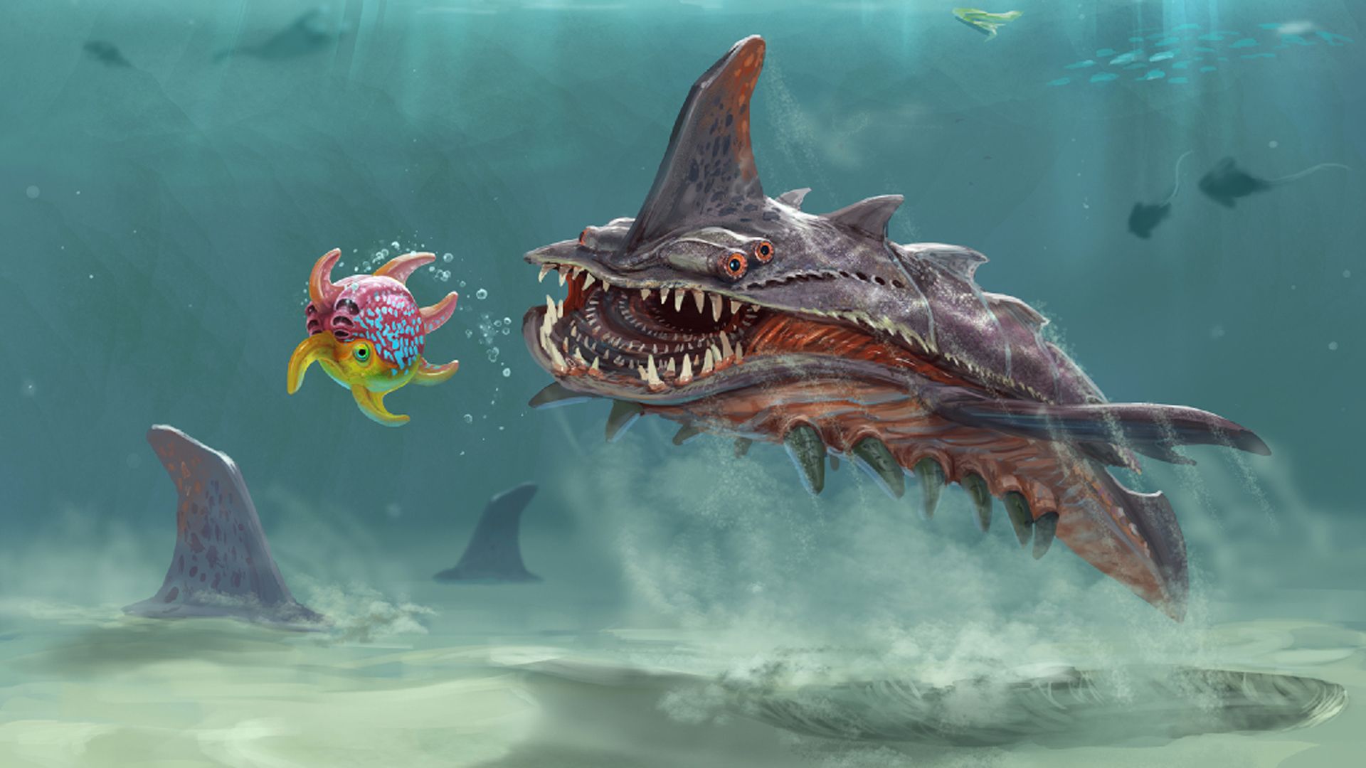 Stalker attacca creatura Subnautica, sopravvivenza sottomarina, 1920x1080 Full HD, PC