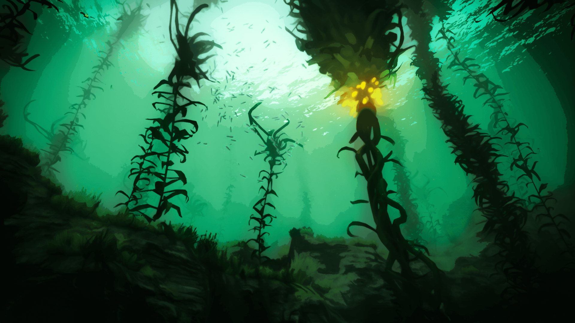 Stalker in foresta di kelp, Subnautica, 1920x1080 Full HD, Desktop