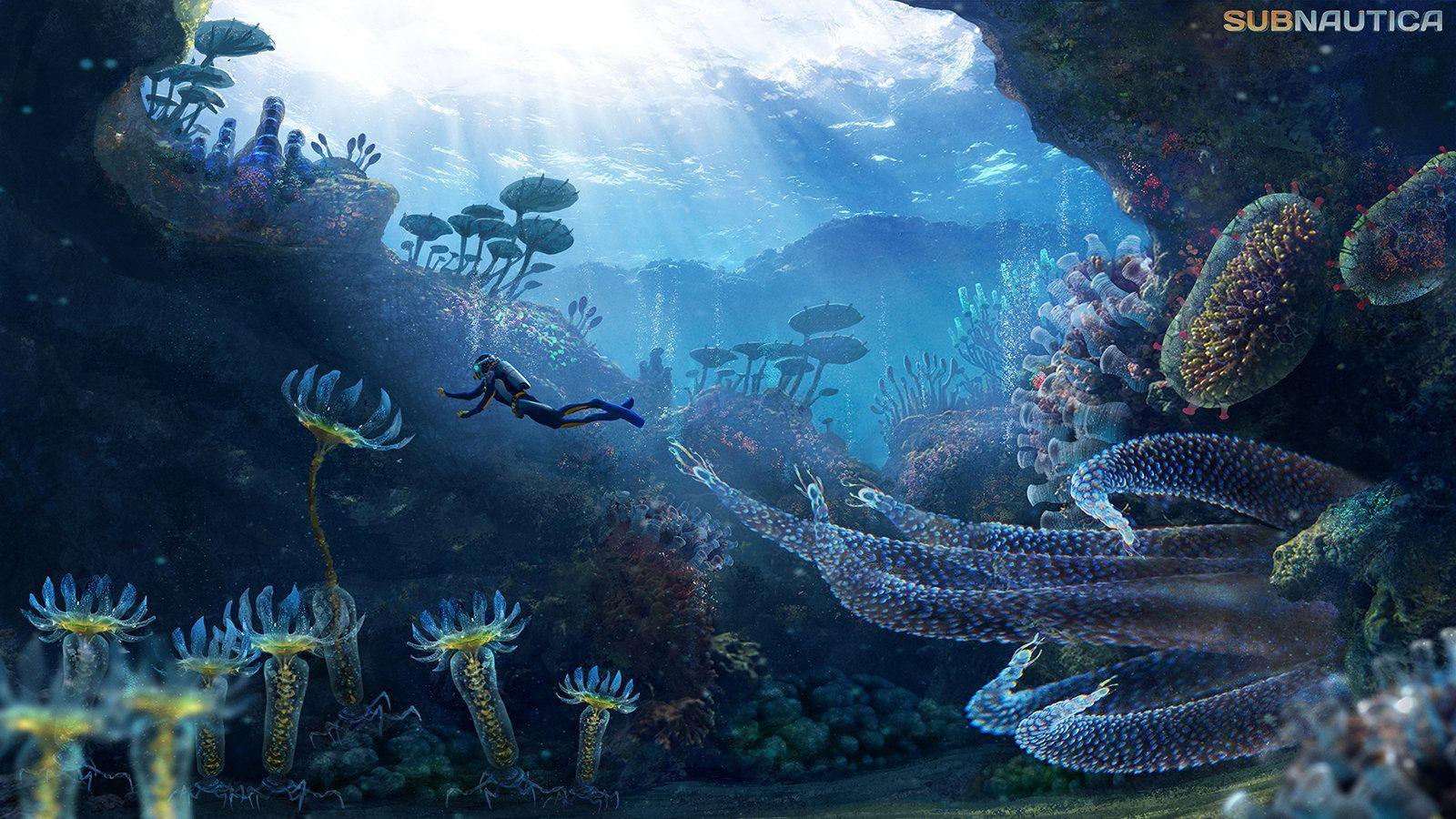 Subnautica scena subacquea creatura Stalker, 1600x900 900p, Laptop