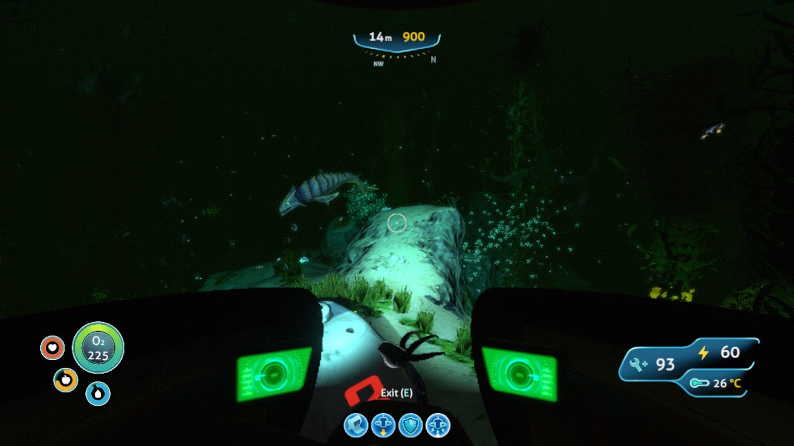 Stalker Subnautica sottomarino verde, 1600x900 HD, Laptop