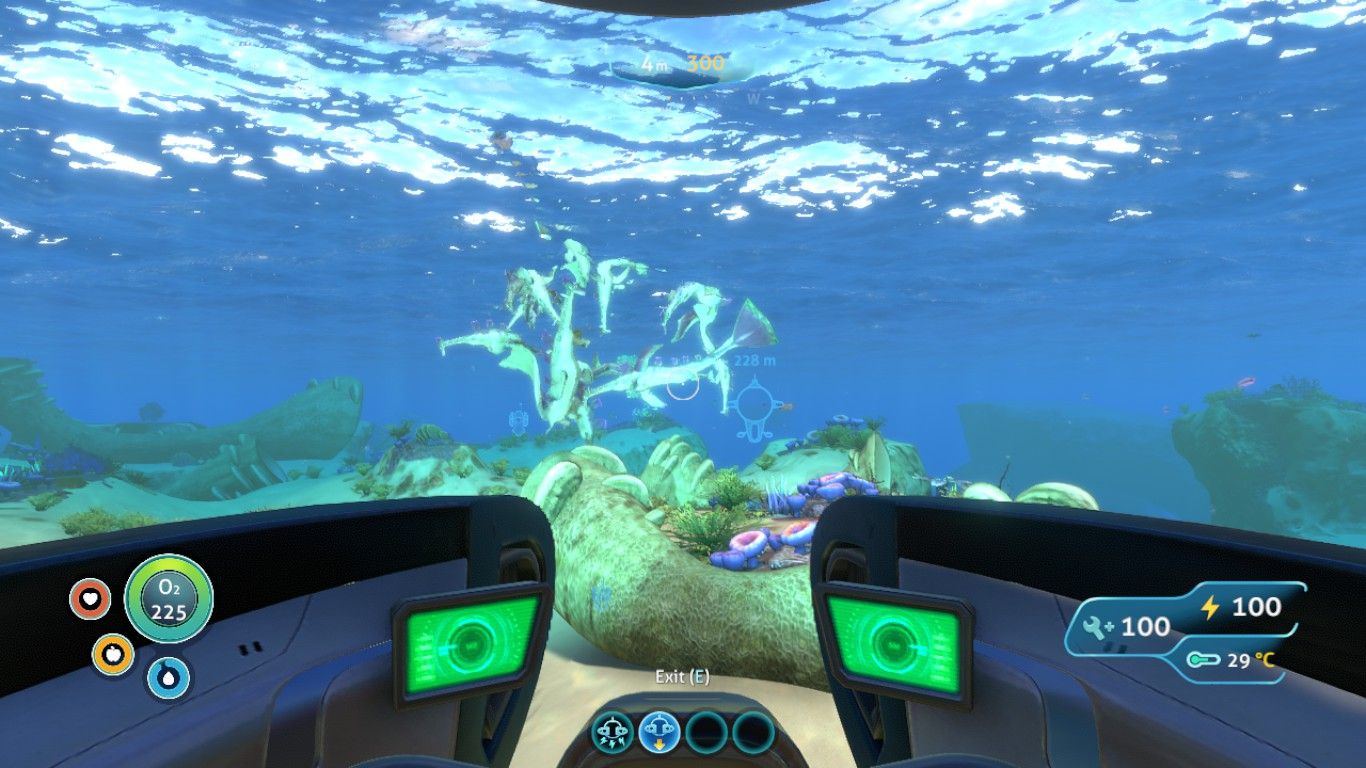 Sottomarino Subnautica creatura Stalker, 1366x768 720p, PC