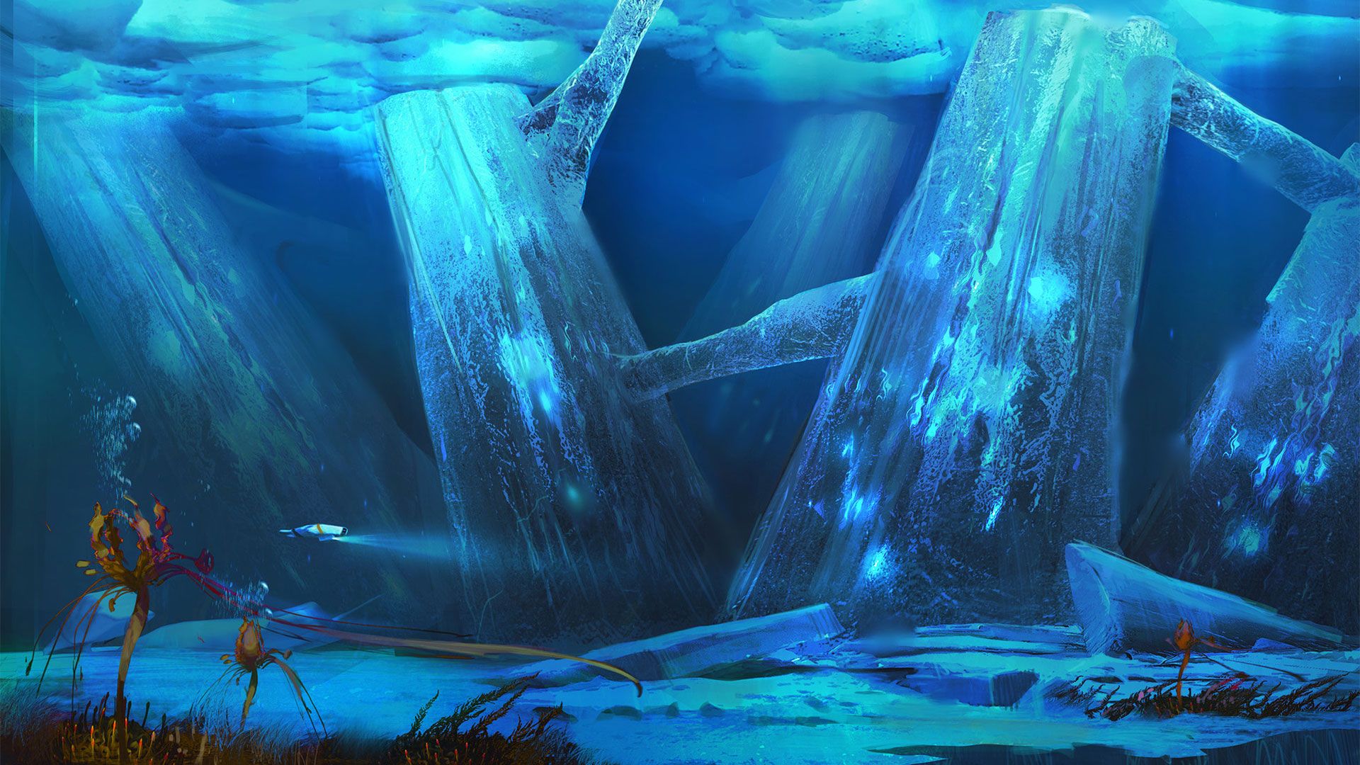 Subnautica Below Zero paesaggio ghiacciato, 1920x1080 Full HD, PC Desktop