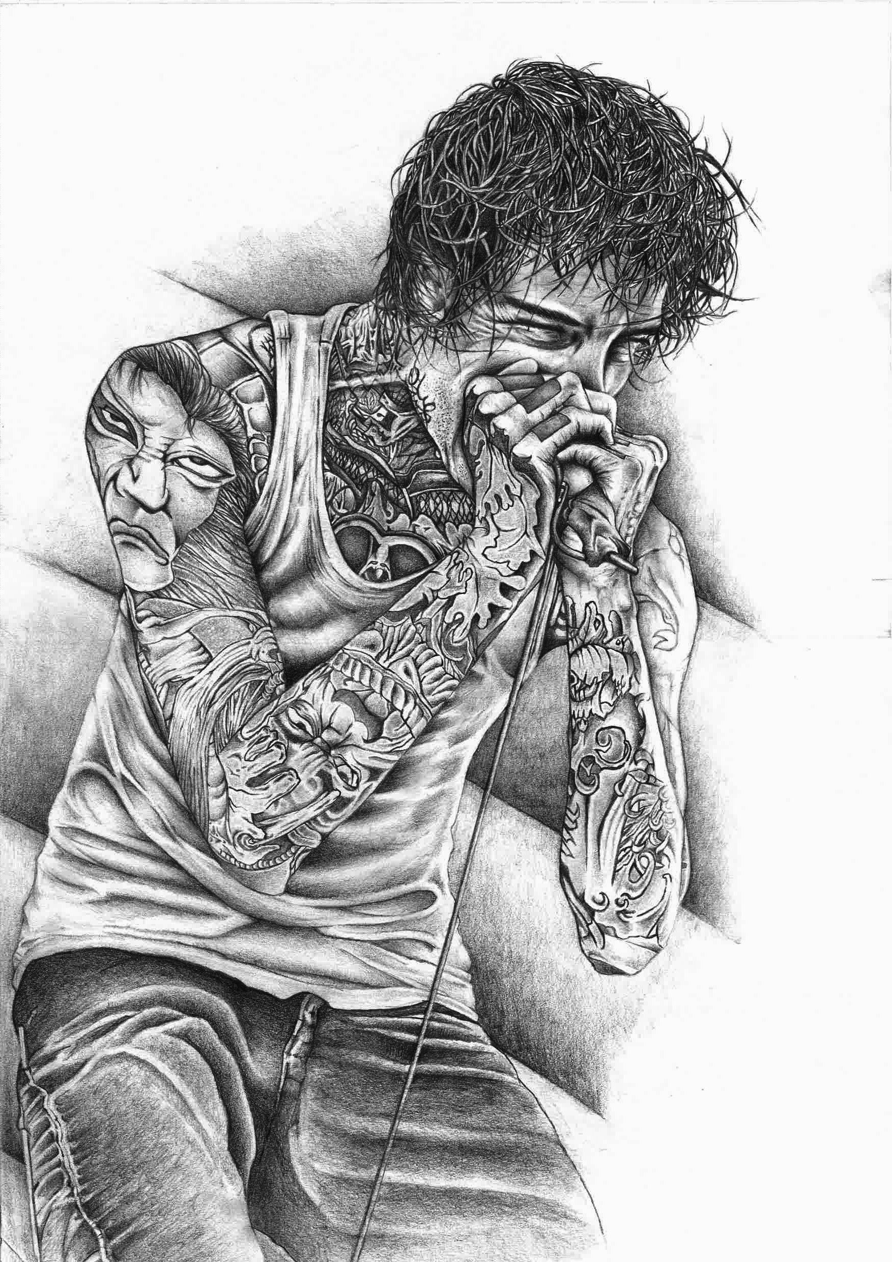 Mitch Lucker disegno tatuaggi, 1753x2480 Full HD Verticale, Samsung Galaxy