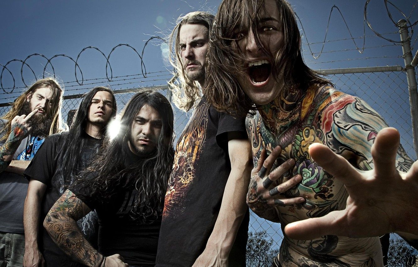 Banda metal Suicide Silence, 2560x960 Panoramico, Dual Screen