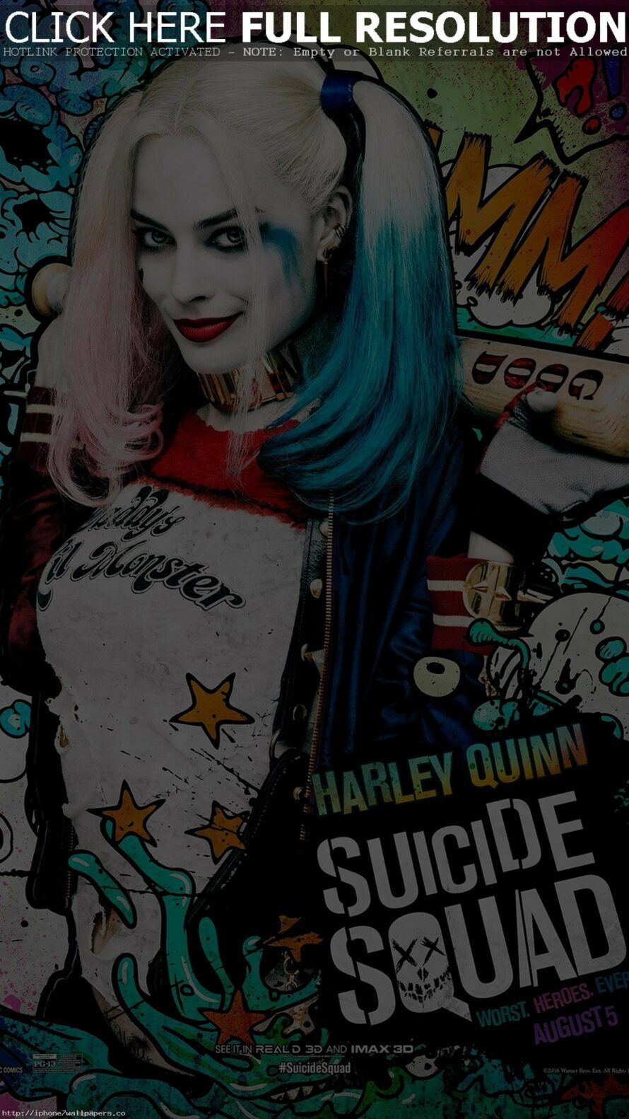 Harley Quinn Suicide Squad, 890x1582 Verticale, iPhone Pro Max