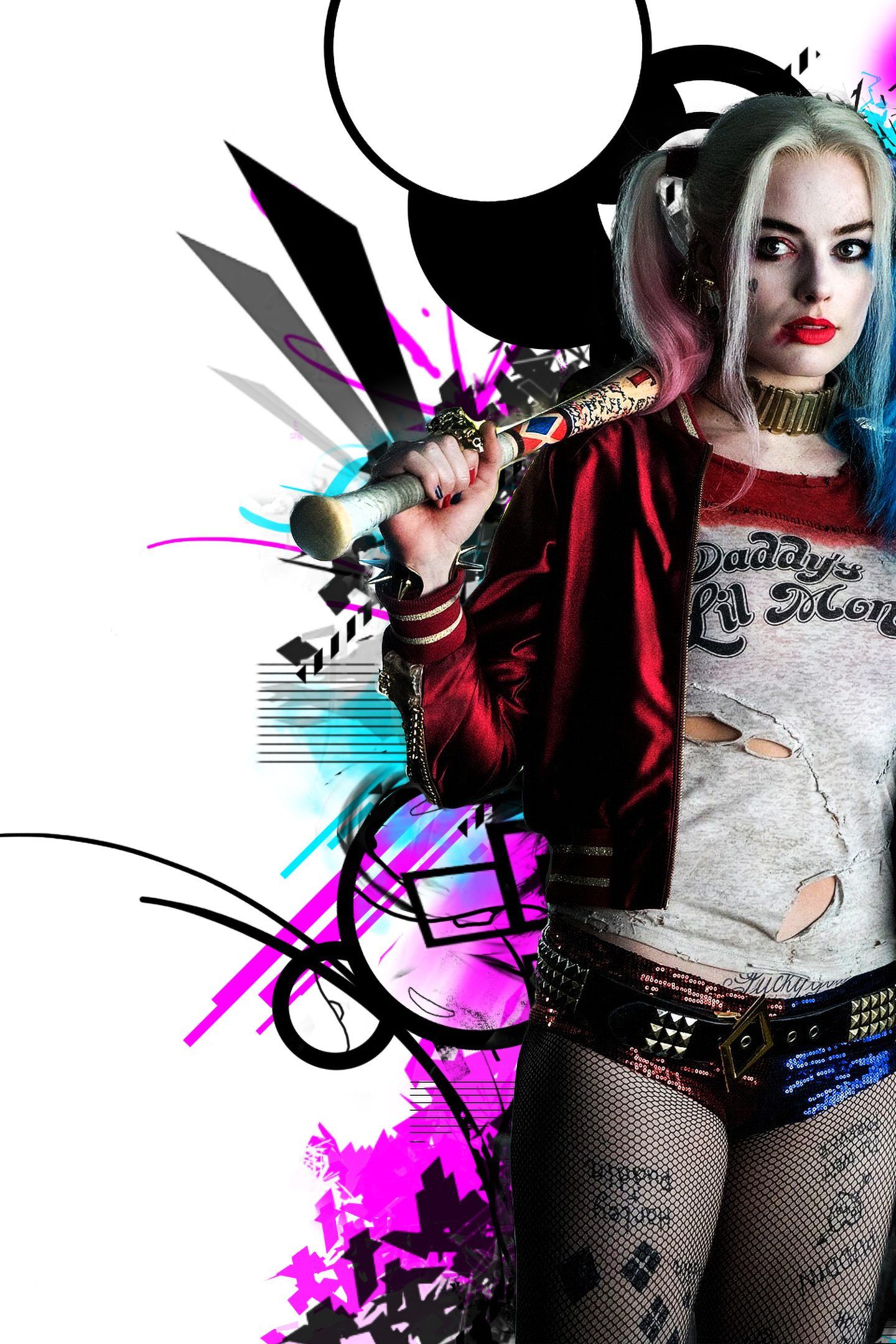 Harley Quinn con mazza, 1440x2160 Full HD Verticale, iPhone