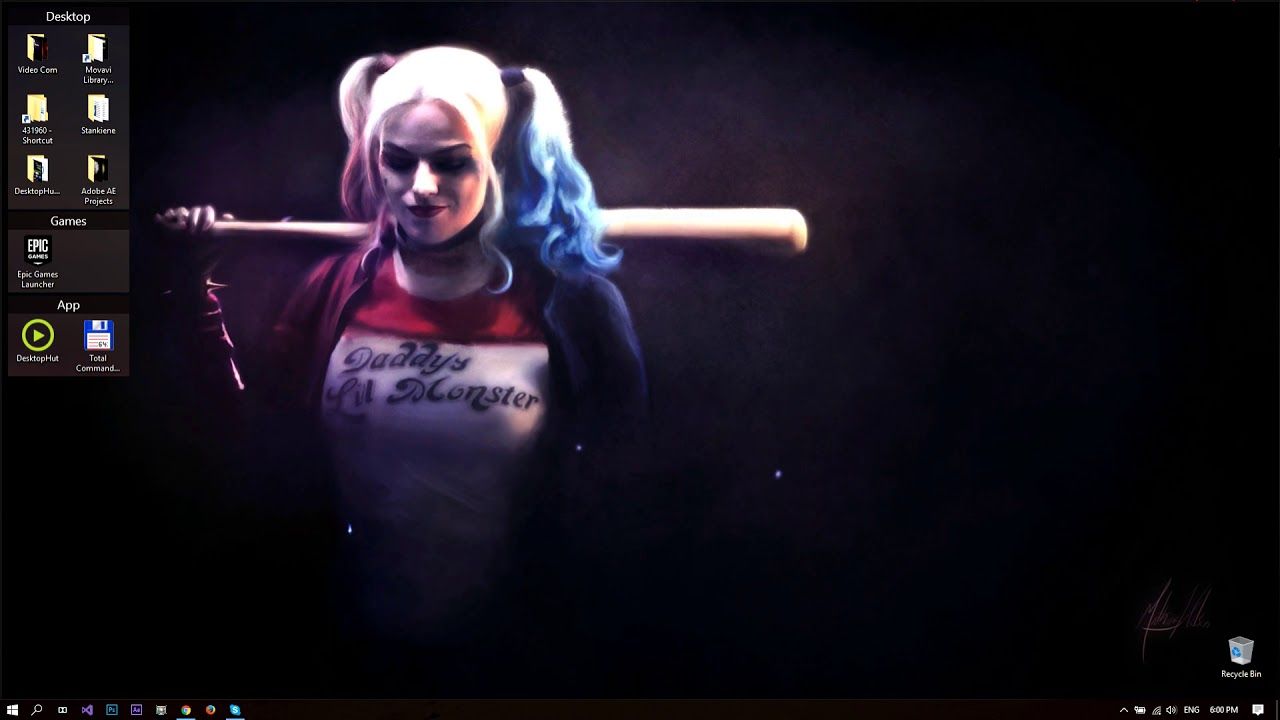 Harley Quinn con mazza da baseball, 1280x720 HD, Desktop
