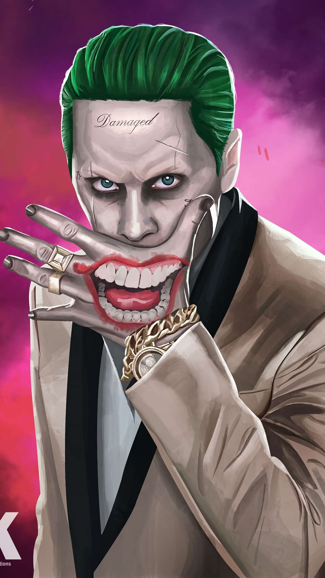 Joker Jared Leto Suicide Squad, nemesi di Batman, 1291x2293 Full HD Verticale, iPhone Pro