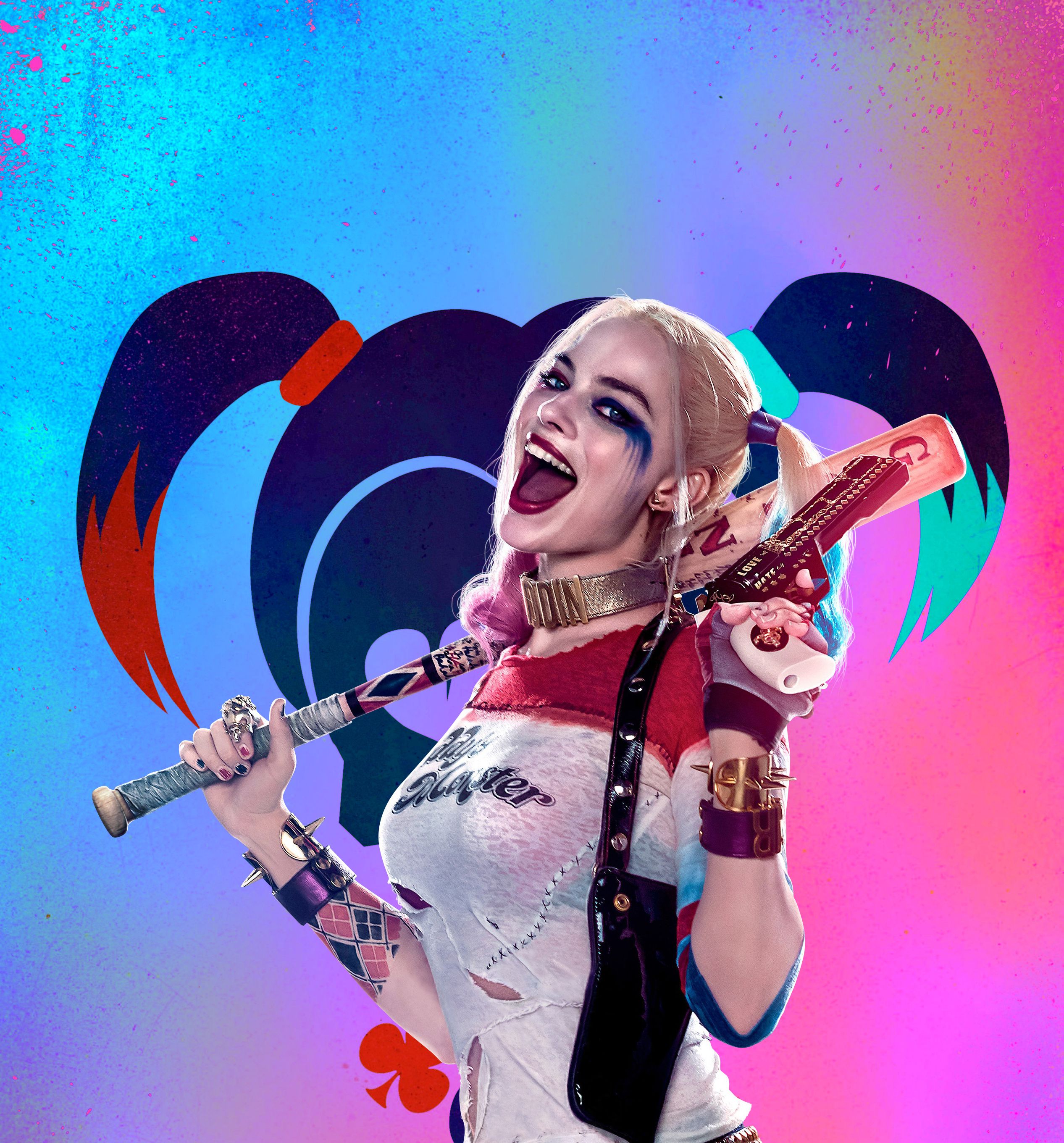 Harley Quinn con mazza da baseball, 2533x2721 Full HD Verticale, Smartphone