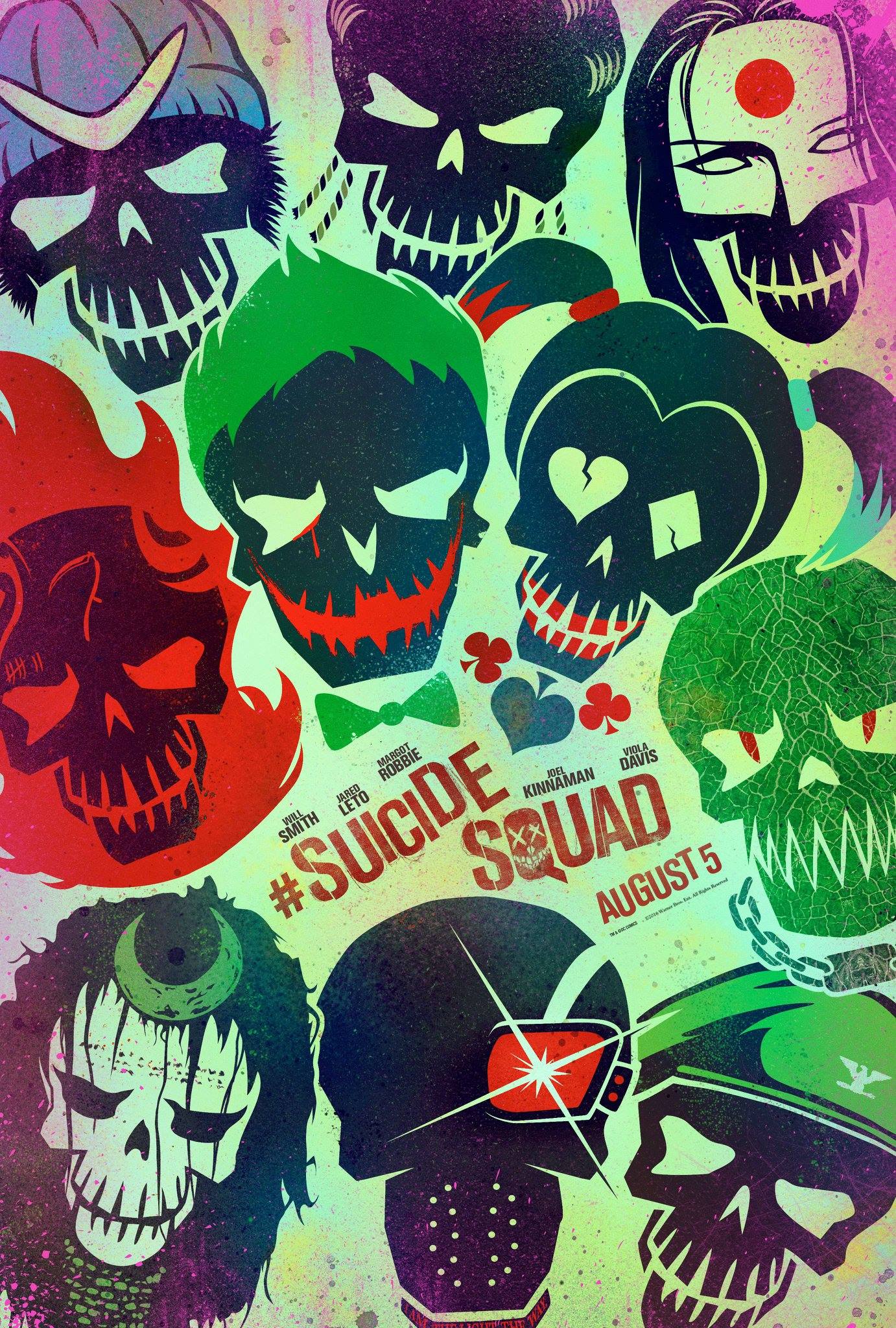 Poster teschi Suicide Squad, DC Comics, 1382x2048 Verticale, Mobile