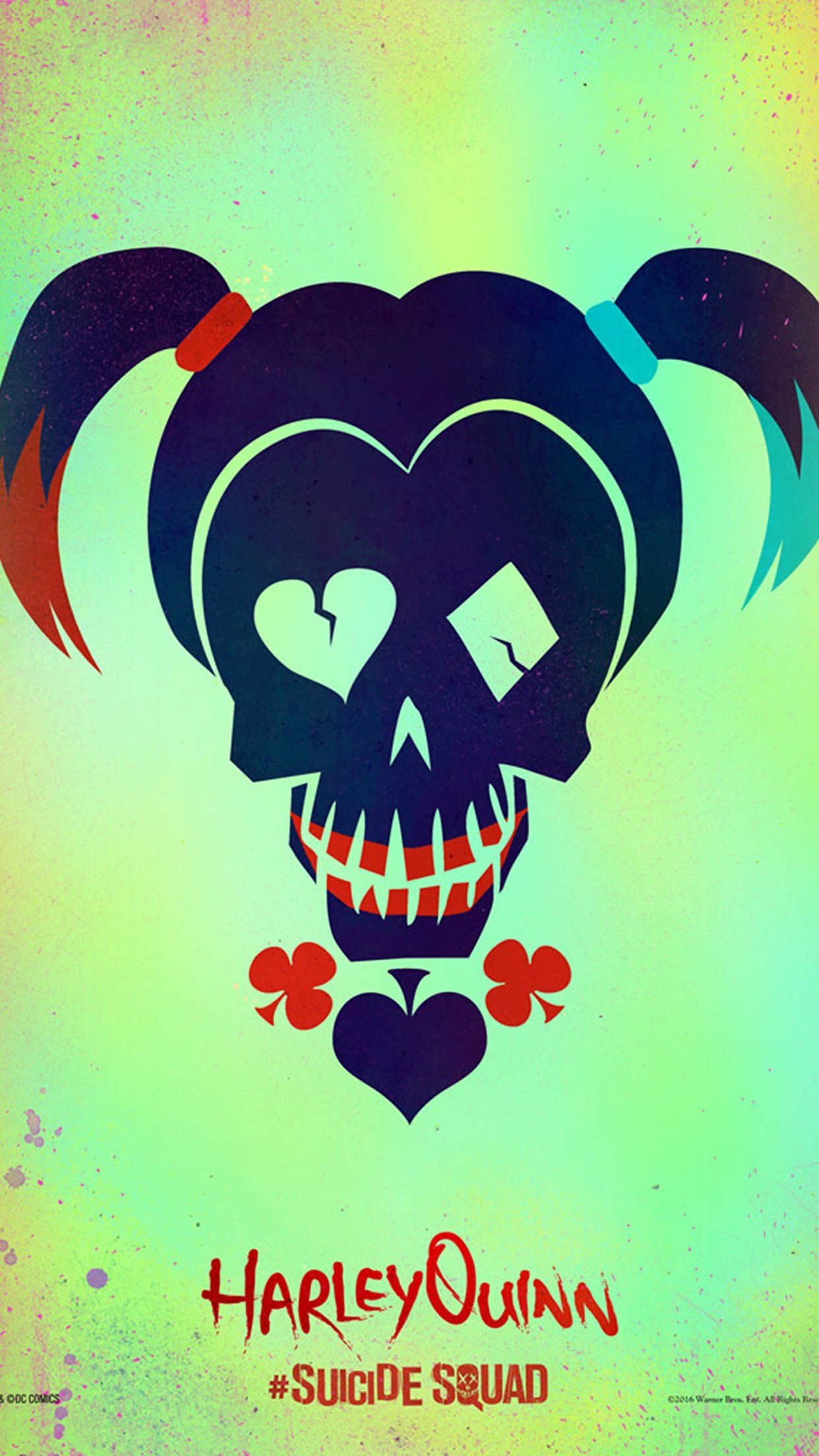 Harley Quinn teschio Suicide Squad, 1242x2208 Verticale, Mobile